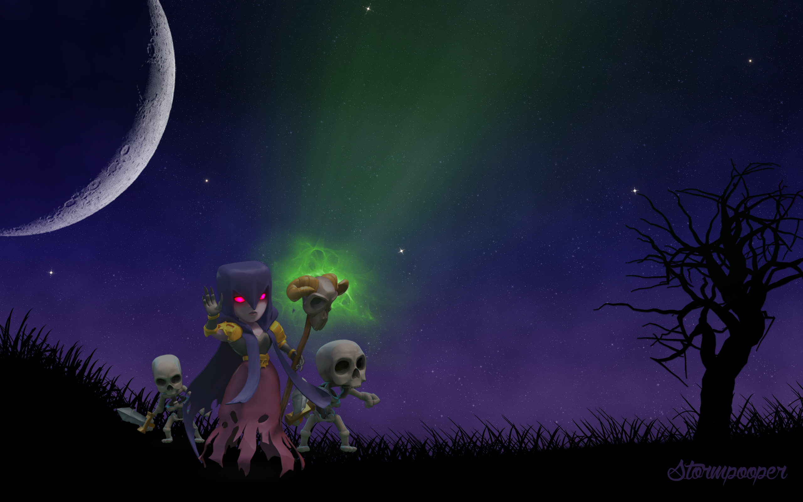 2560x1600 clash-of-clans-witch-halloween-wallpaper