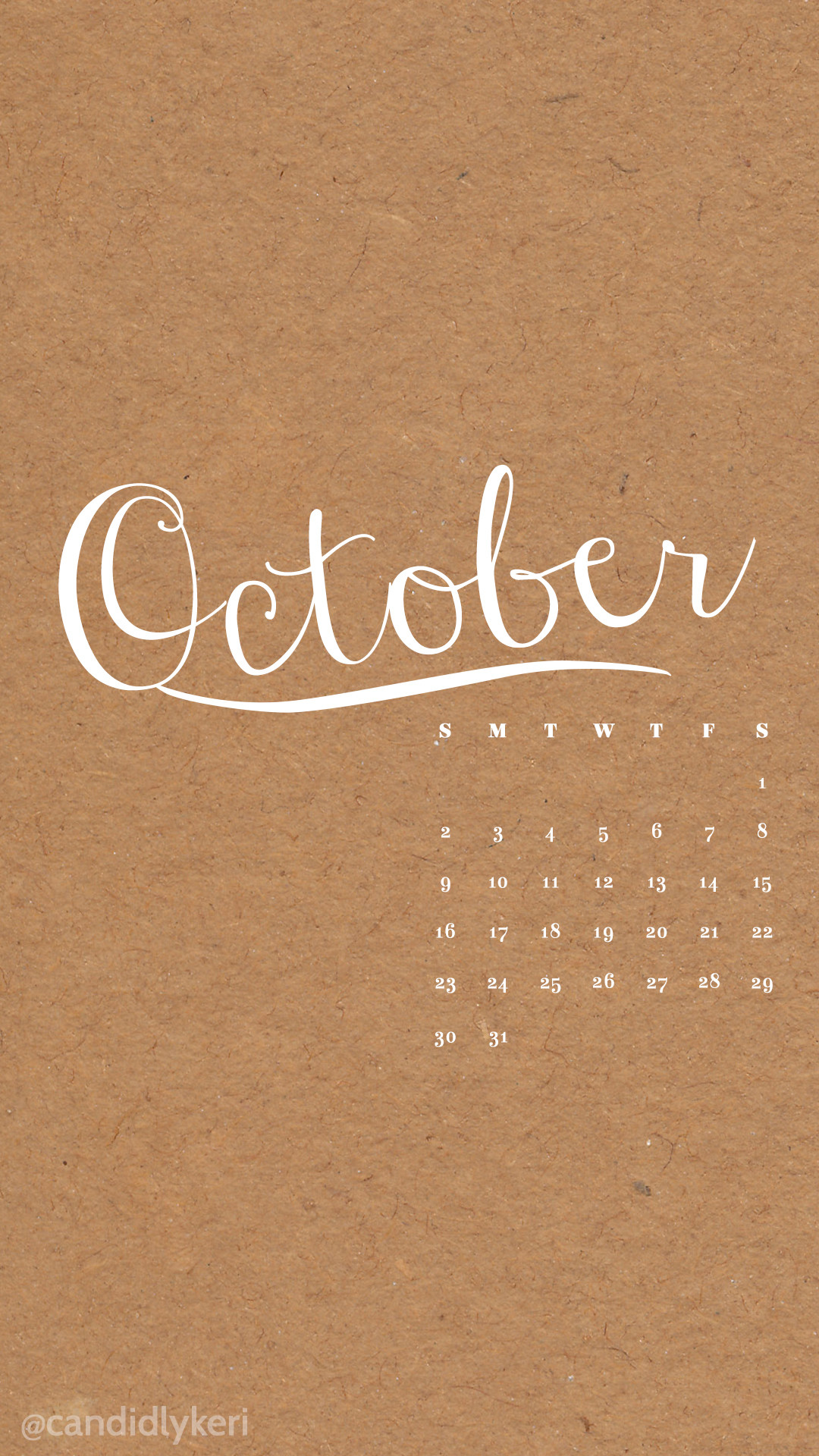 1080x1920 October construction paper brown calendar 2016 wallpaper you can download  for free on the blog!