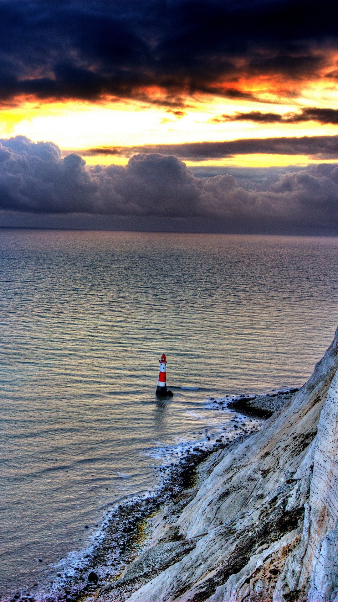 1080x1920 Sea Lighthouse Rock Sunset #iPhone #6 #plus #wallpaper
