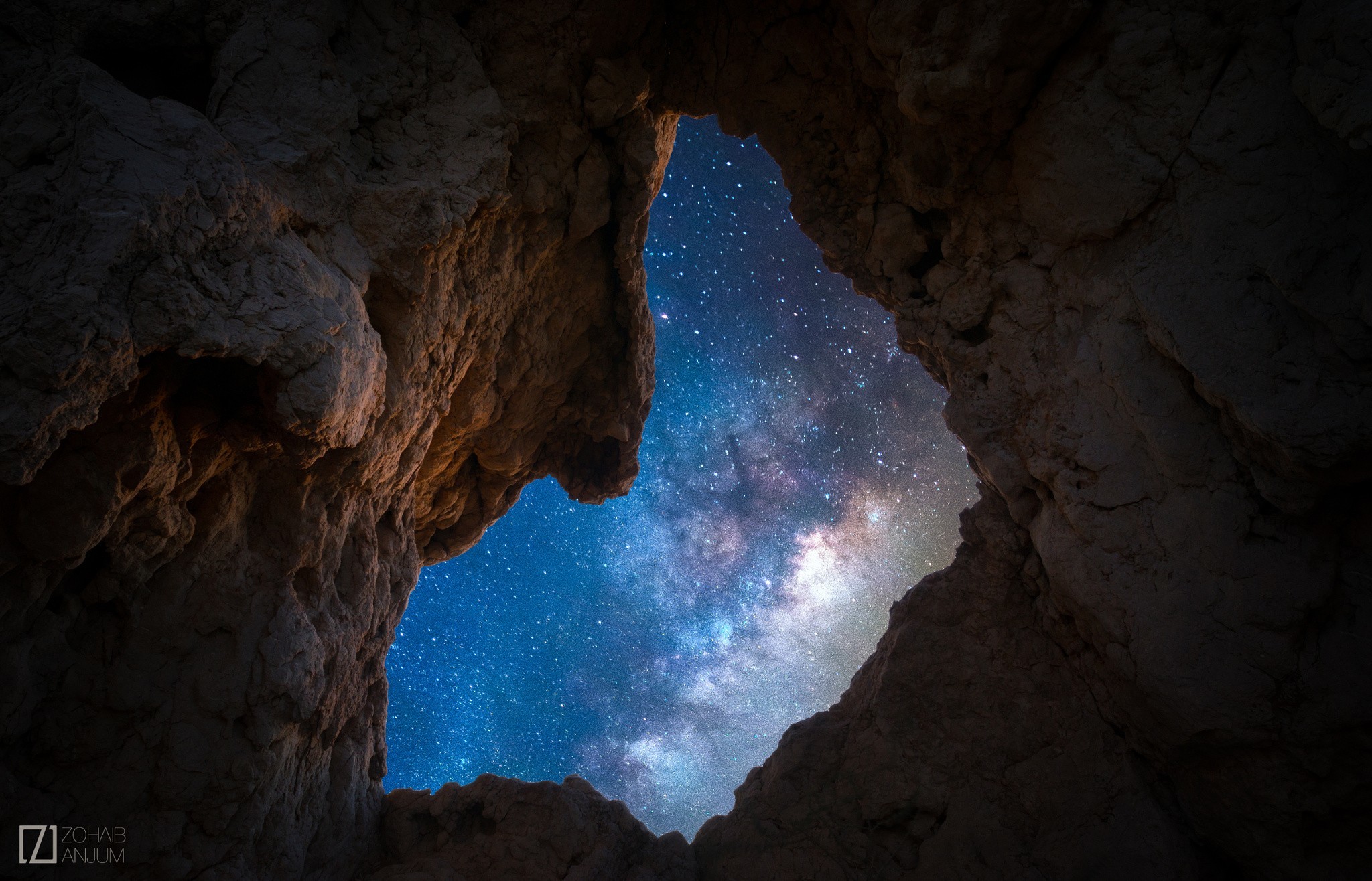 2048x1316 Sci Fi - Stars Night Cave Milky Way Galaxy Wallpaper
