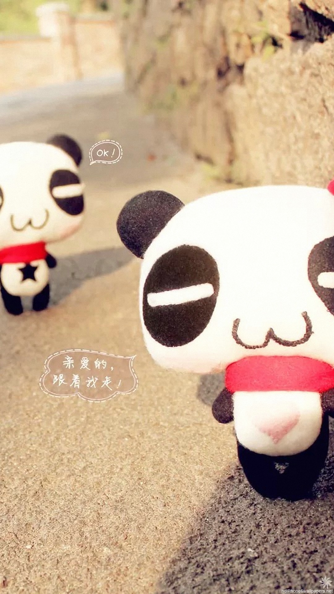 1080x1920  panda cute love iPhone 6 wallpapers HD - 6 Plus backgrounds