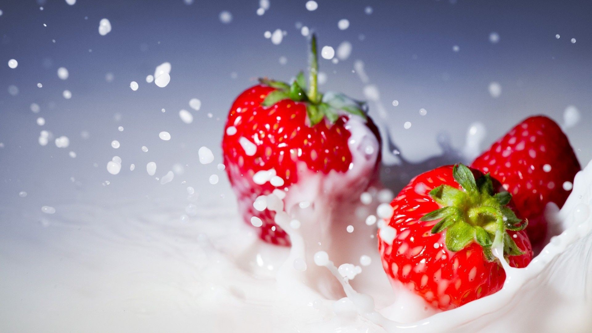 1920x1080 Strawberries and whipped cream HD Wallpaper 