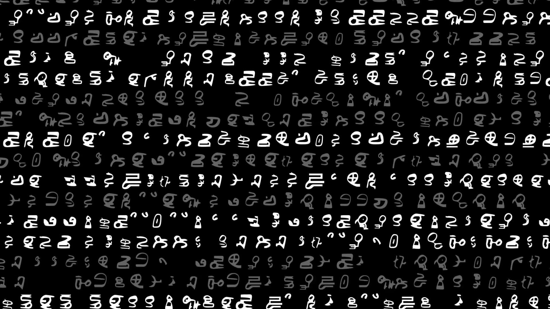 1920x1080 Video Background 1146: A screen of scrolling text, alien letters or code.