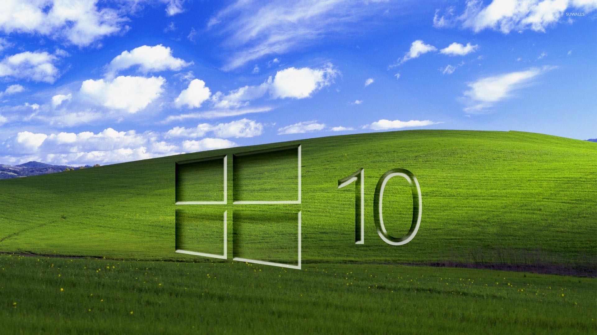 1920x1080 Windows 10 on a green field glass logo wallpaper  jpg