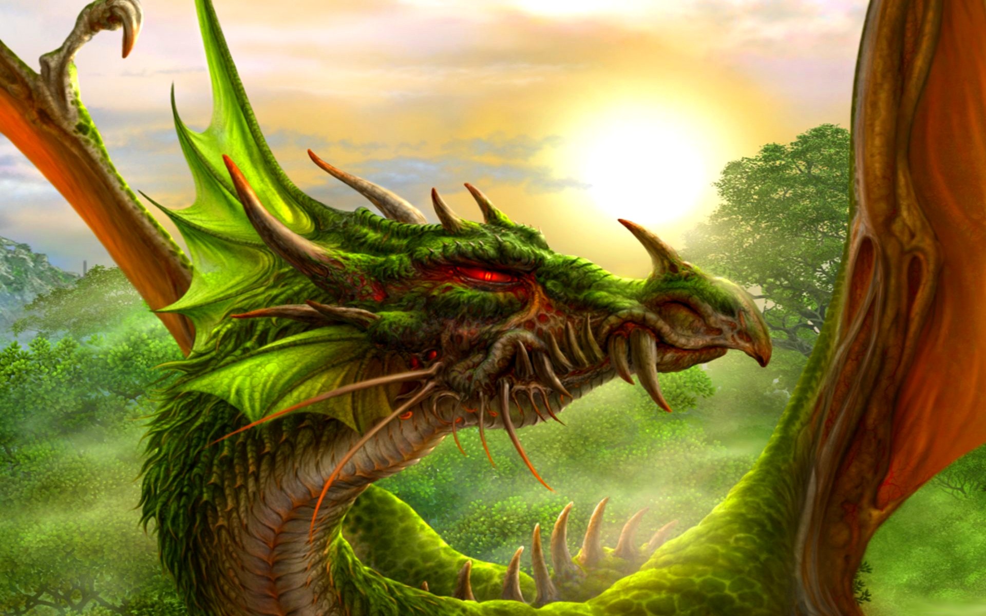 1920x1200 Green Dragon Backgrounds