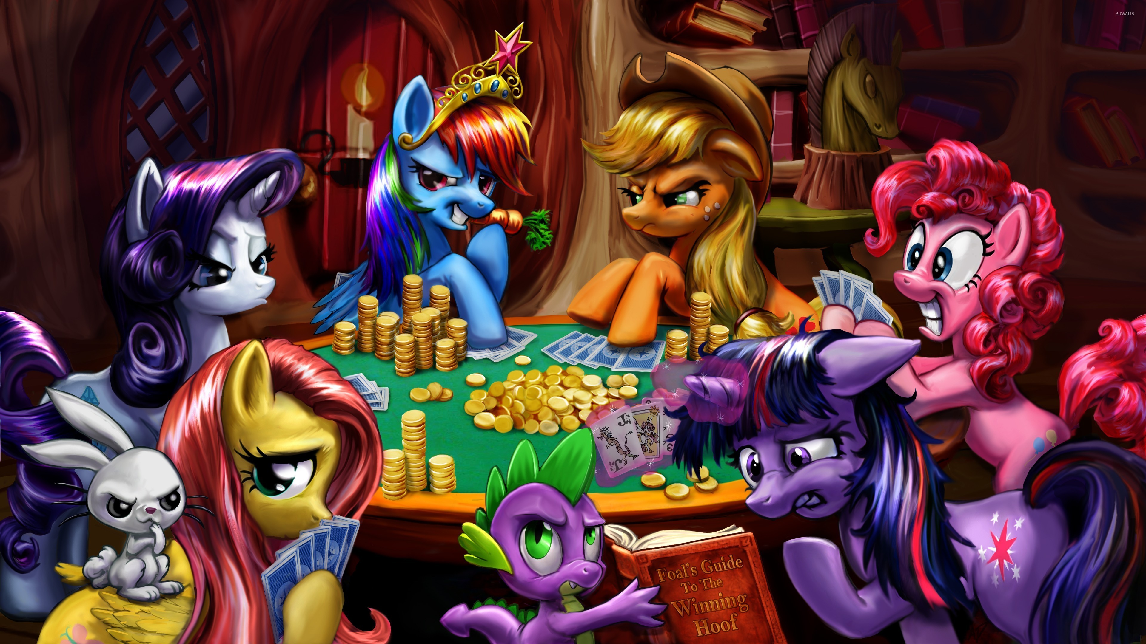 3840x2160 Ponies playing poker wallpaper