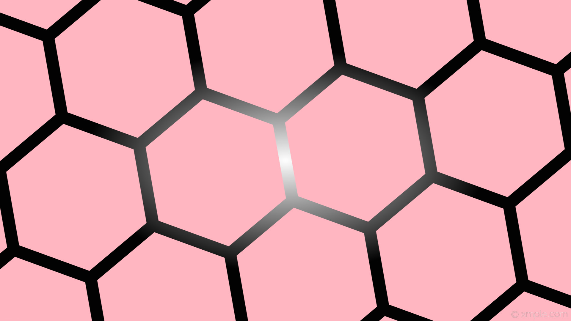 1920x1080 wallpaper white pink hexagon glow gradient black light pink #ffb6c1 #ffffff  #000000 diagonal