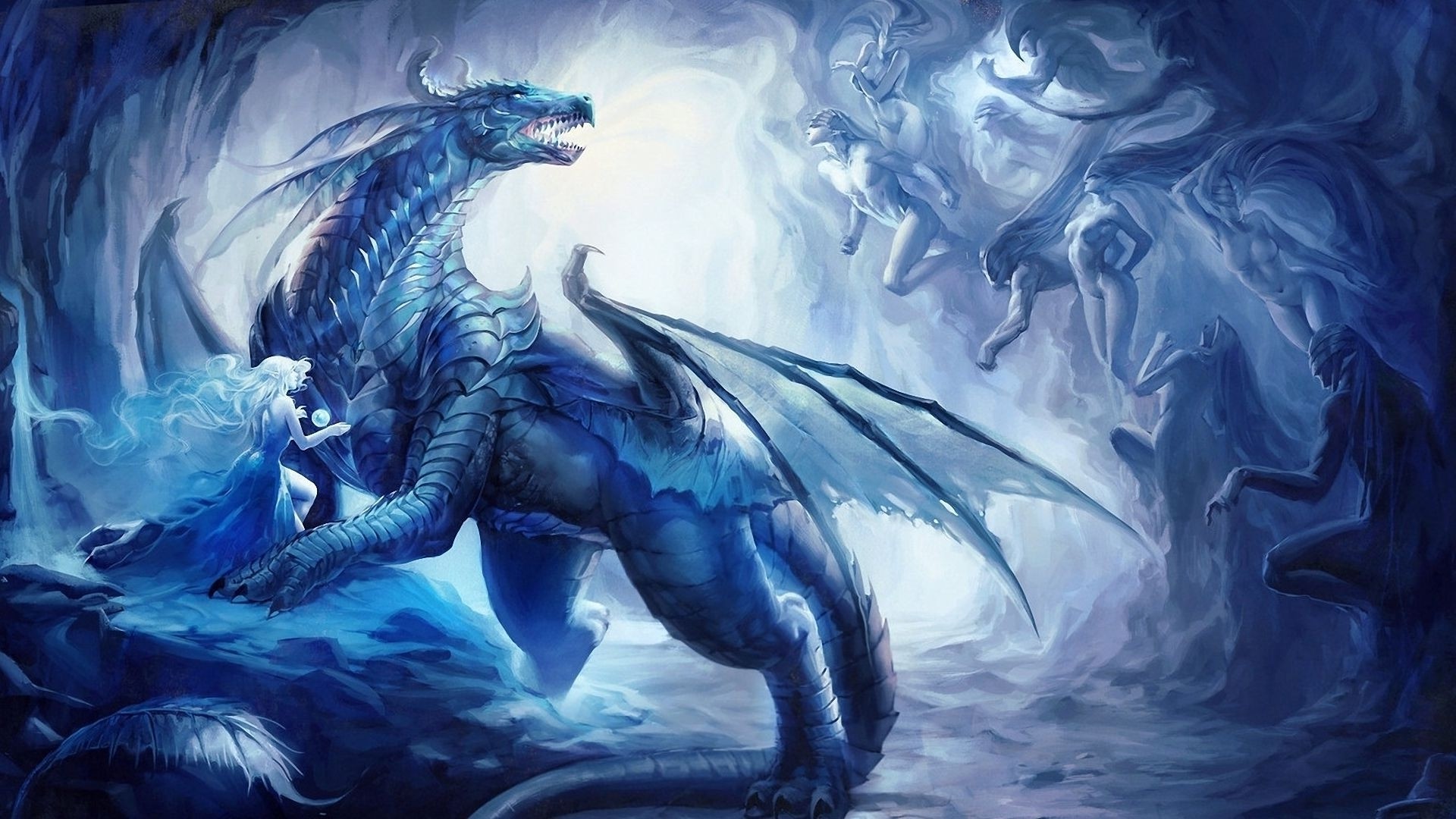 1920x1080 Blue Dragon Wallpaper