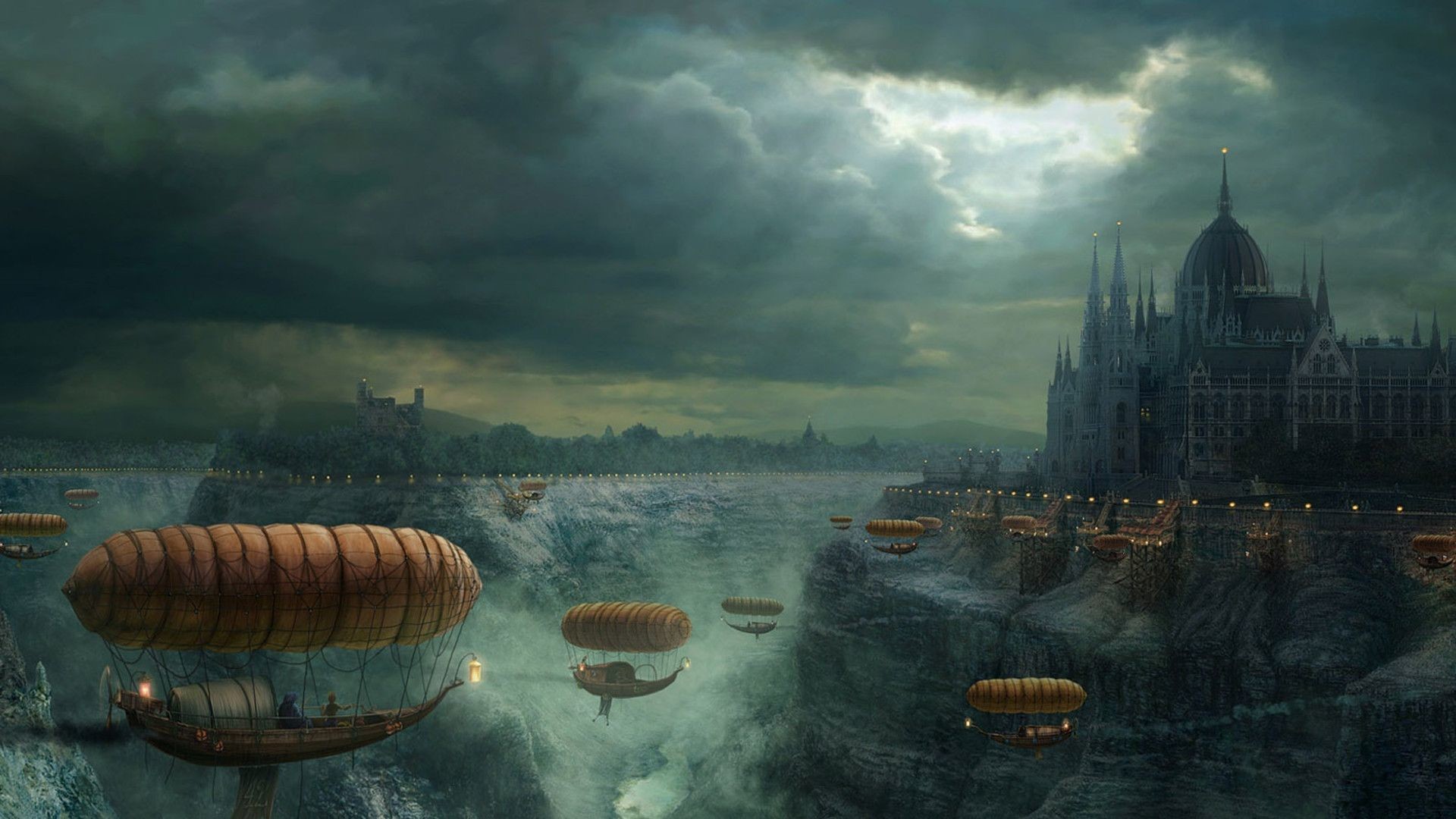1920x1080 Steampunk Cityscape Wallpapers Photo Just Free Wallpaper High Quality   px 210.74 KB