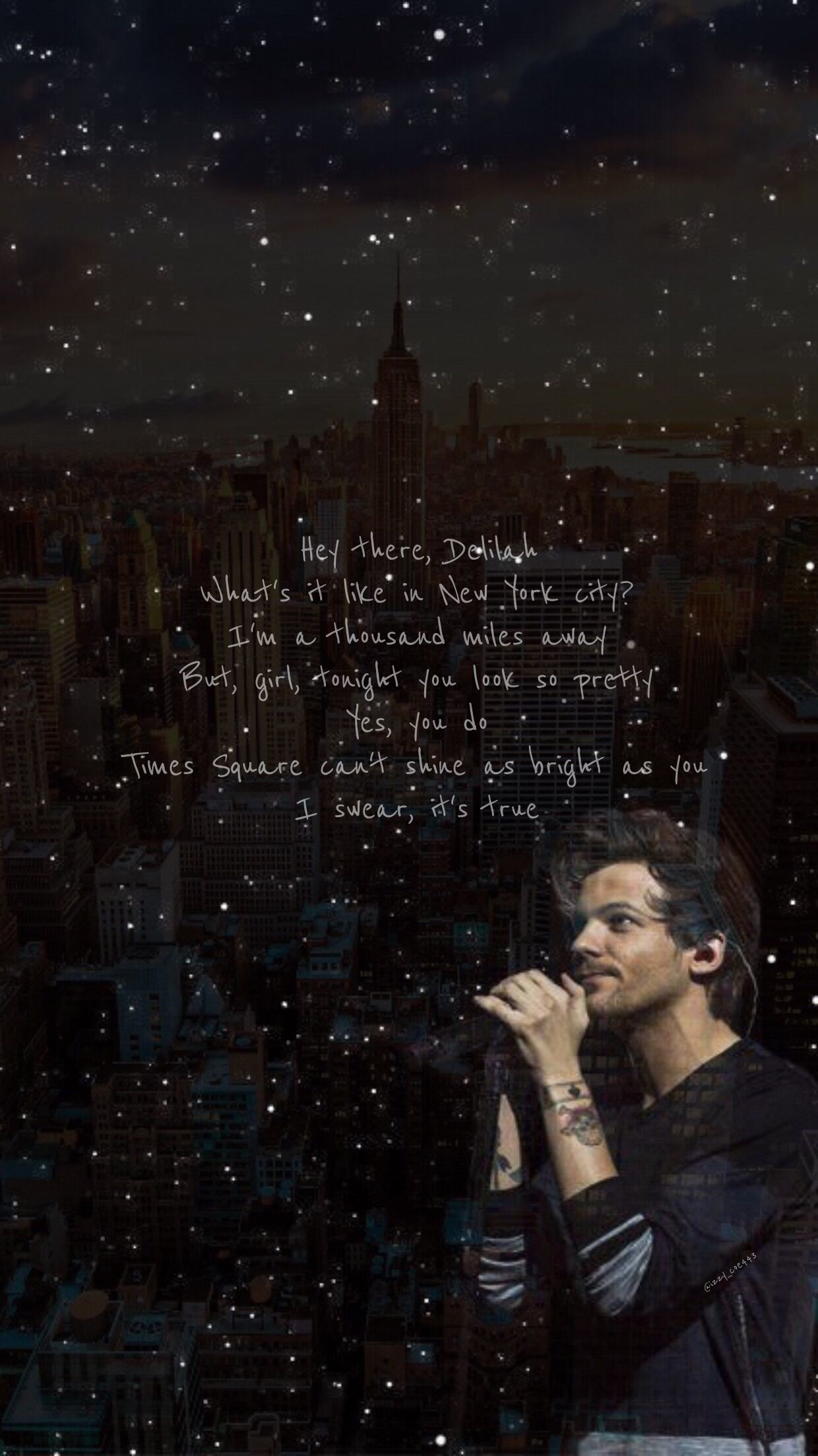 1242x2208 Louis' cover of Hey There Delilah wallpaper by: @Izzy_coe443