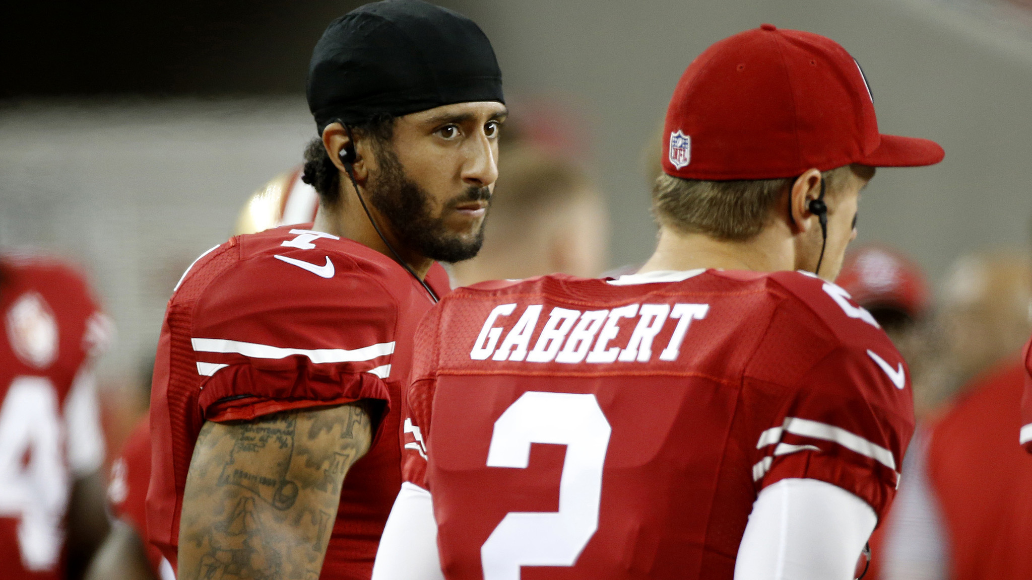 2048x1152 49ers QB Colin Kaepernick refuses to stand for national anthem in protest  of minorities' treatment - LA Times