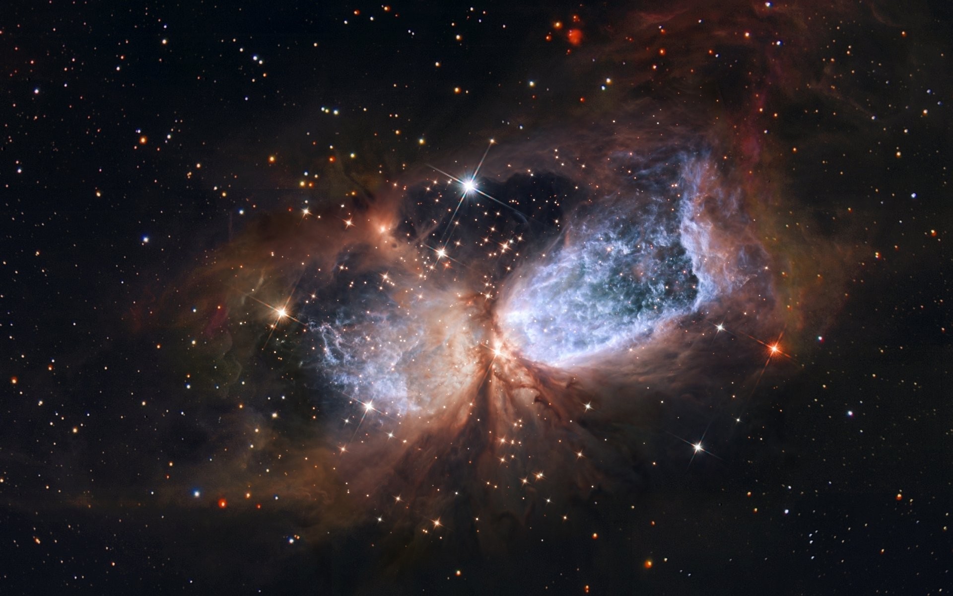 1920x1200 hubble hubble space telescope nasa esa view star-forming region region s  106 star dust