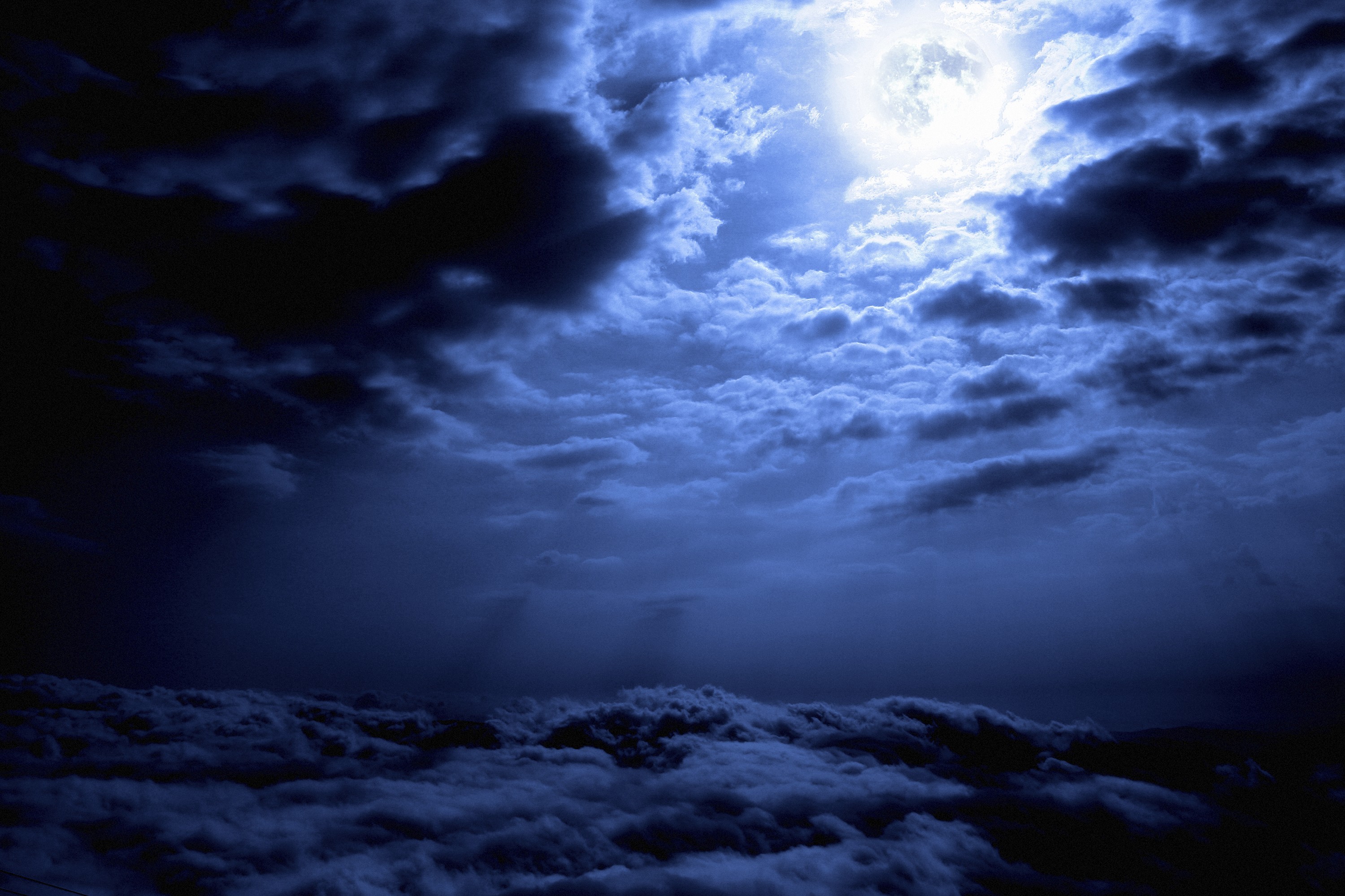 3000x2000 Earth - Sky Blue Dark Cloud Moon Earth Wallpaper