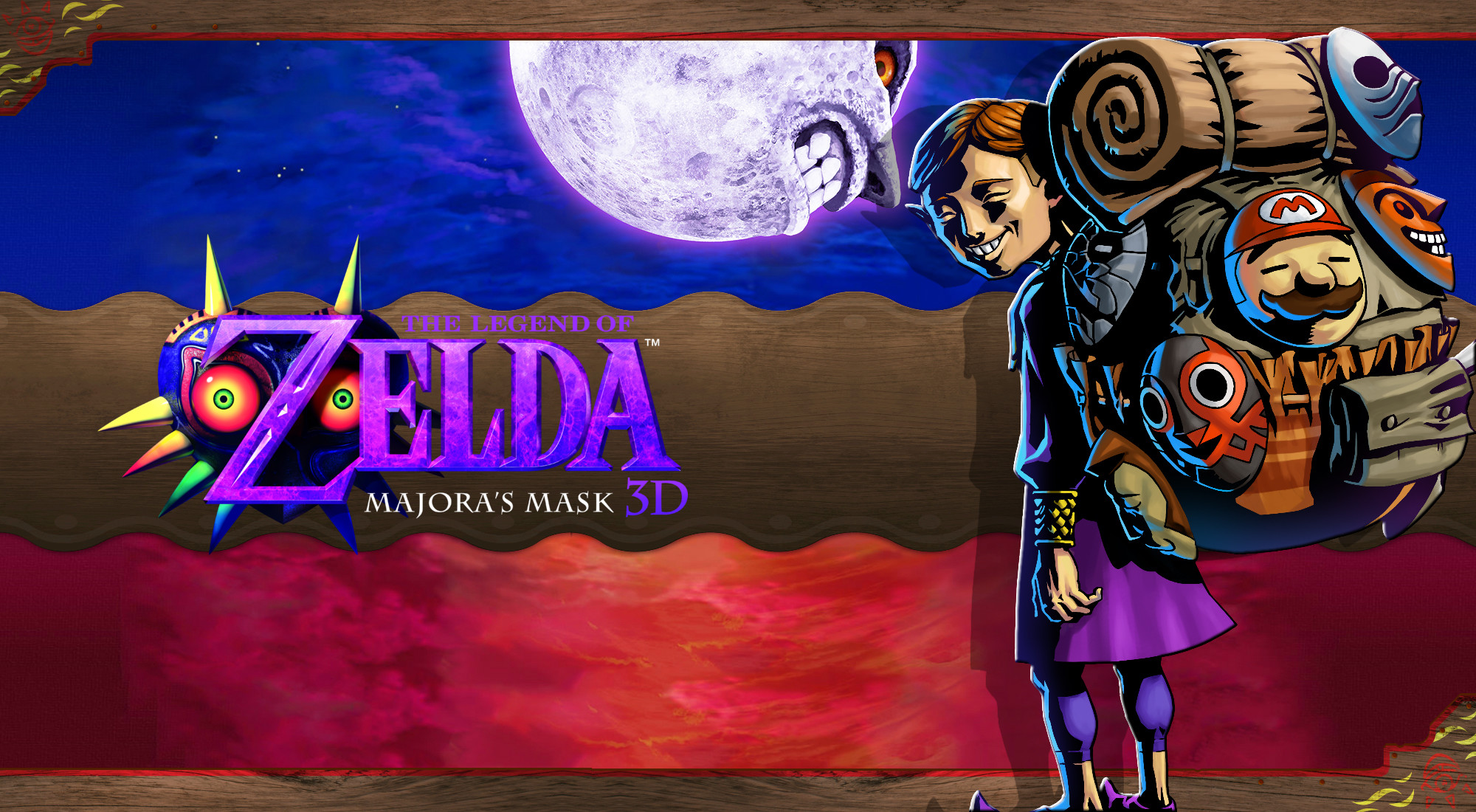 2000x1100 ... Majora's Mask 3D Wallpaper - Happy Mask Salesman 2 by DaKidGaming