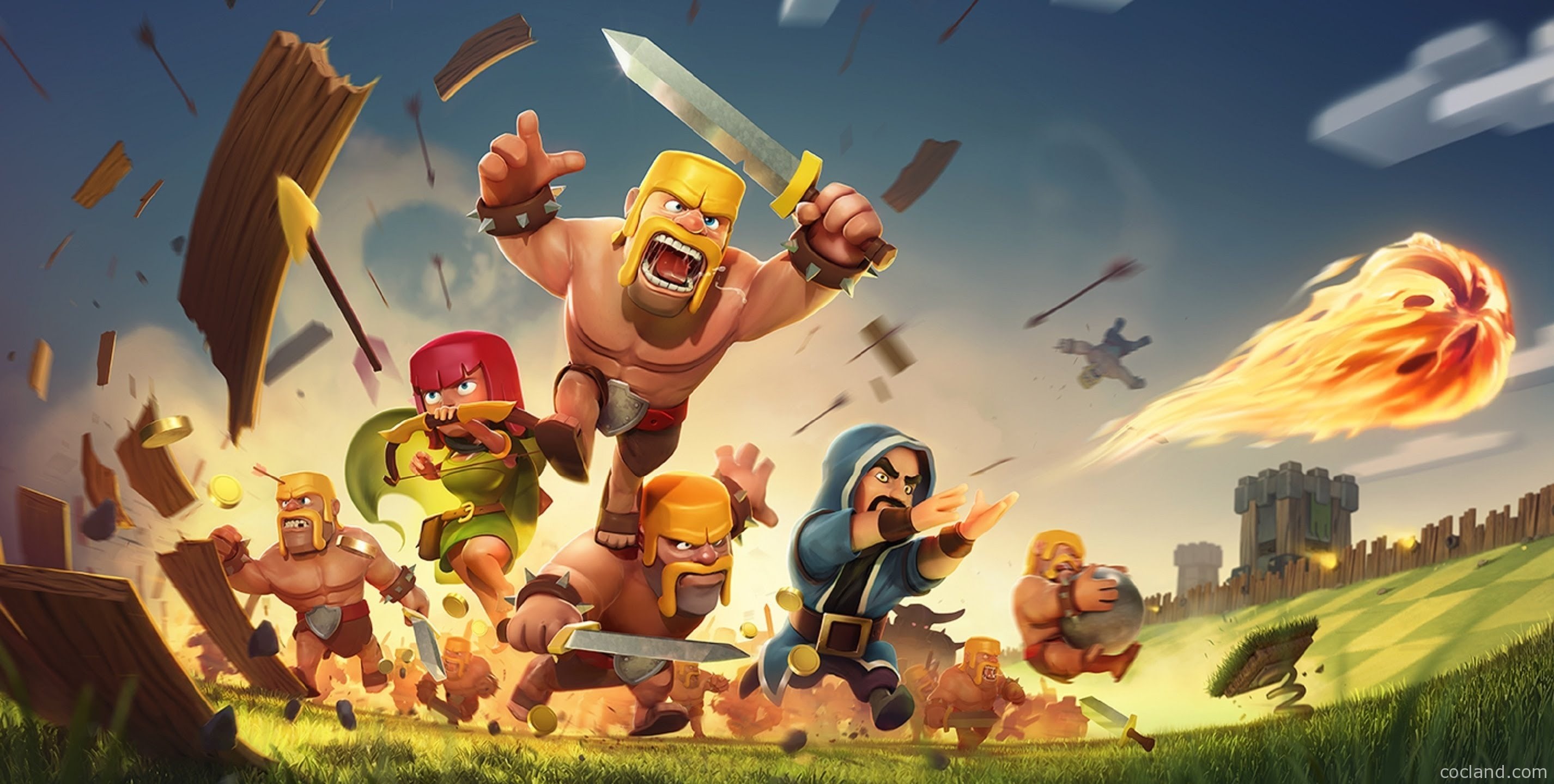 2852x1440 clash of clans barbarian wallpapers hd
