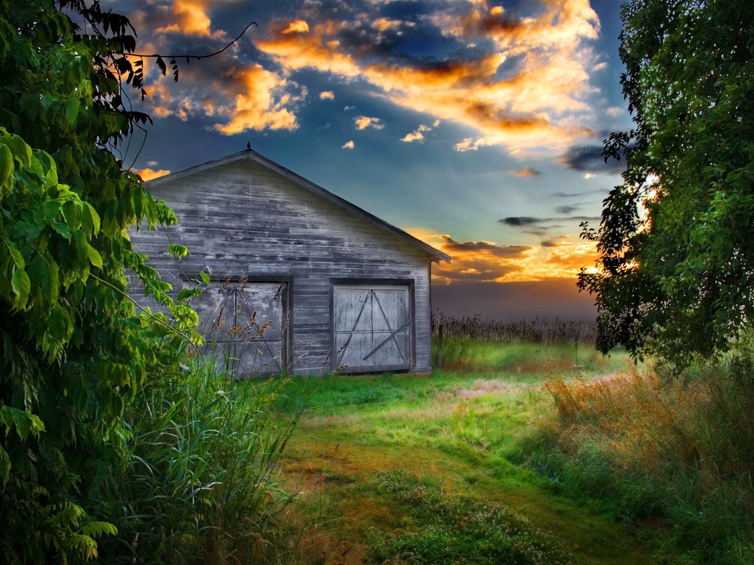 2560x1920 An, Old, Barn, At, Sunset, Hd Wallpapers, Artwork, High Quality, 2560Ã1920  Wallpaper HD