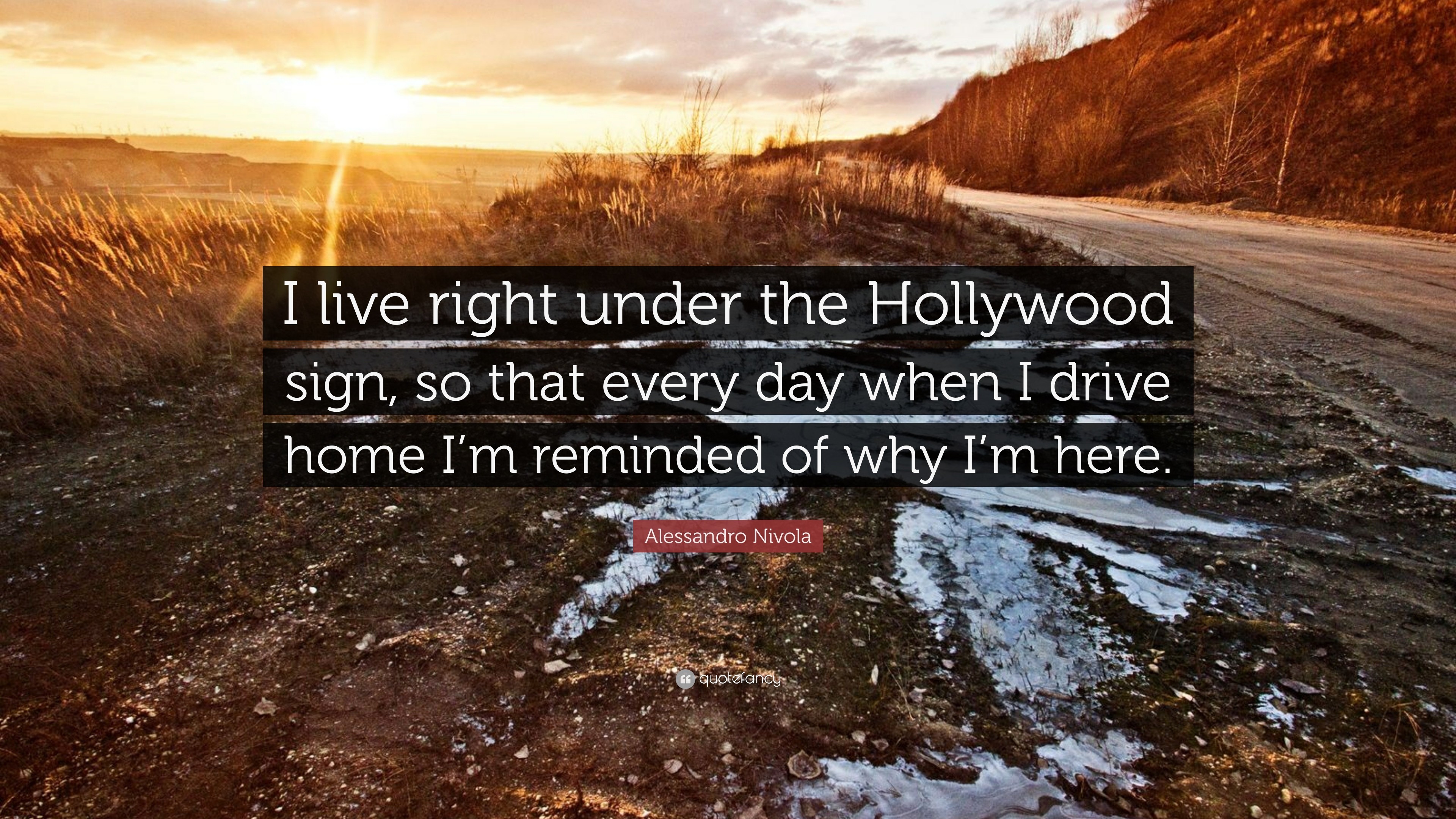 3840x2160 Alessandro Nivola Quote: “I live right under the Hollywood sign, so that  every