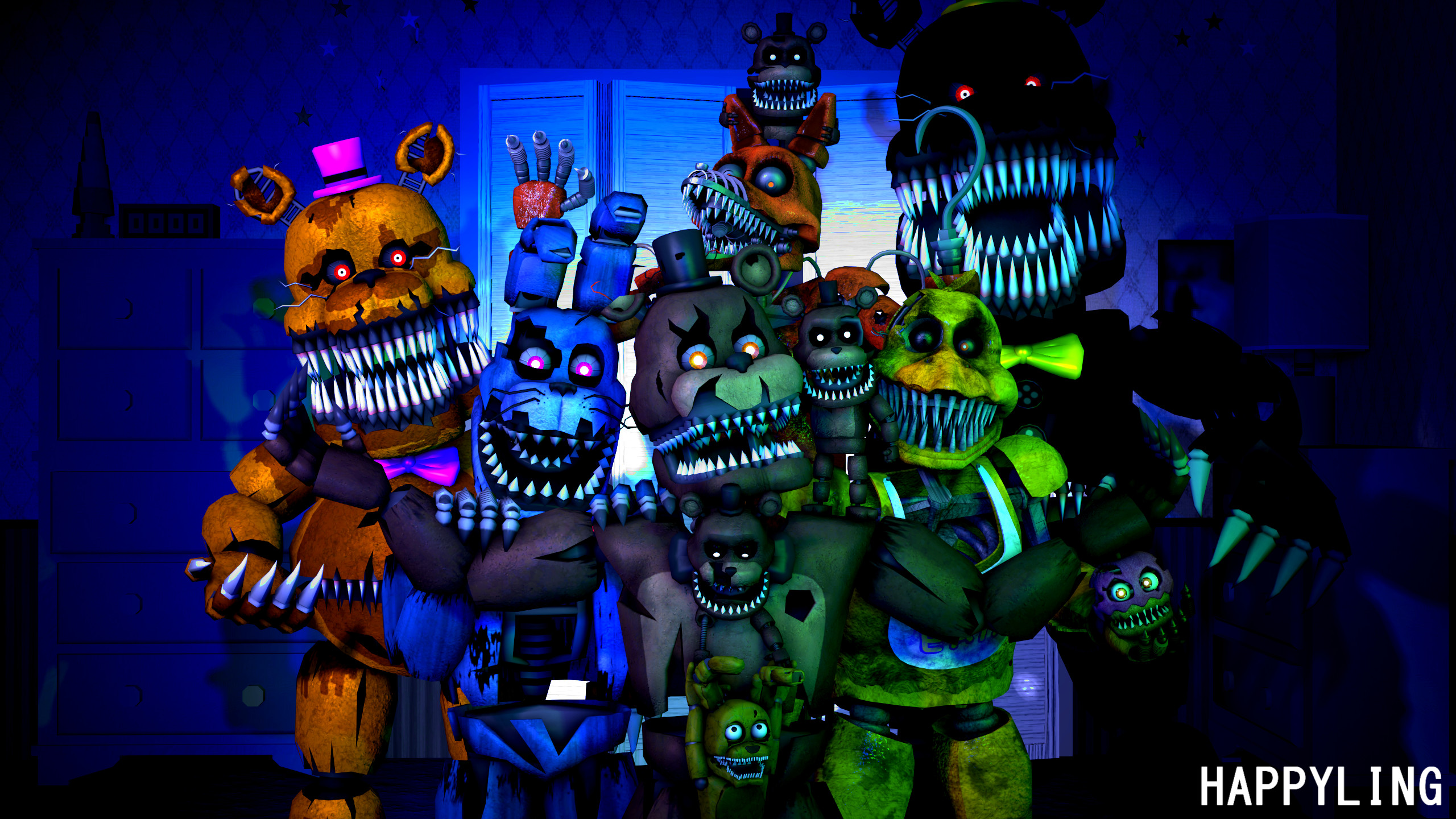 2560x1440 ... FNAF] Five nights at Freddy's 4 by Happyling