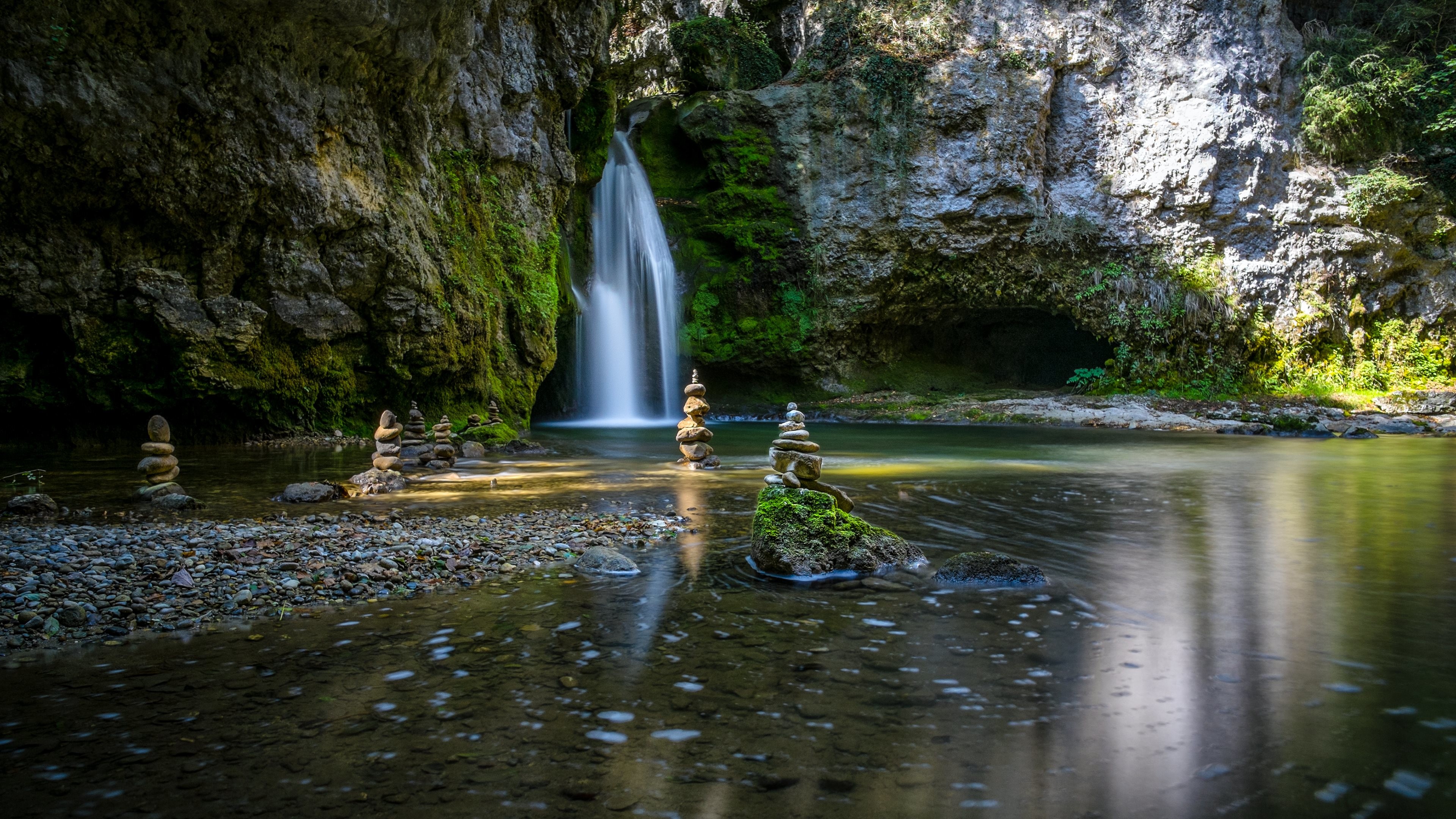 3840x2160 Wallpaper: Zen Garden Waterfalls. Ultra HD 4K 