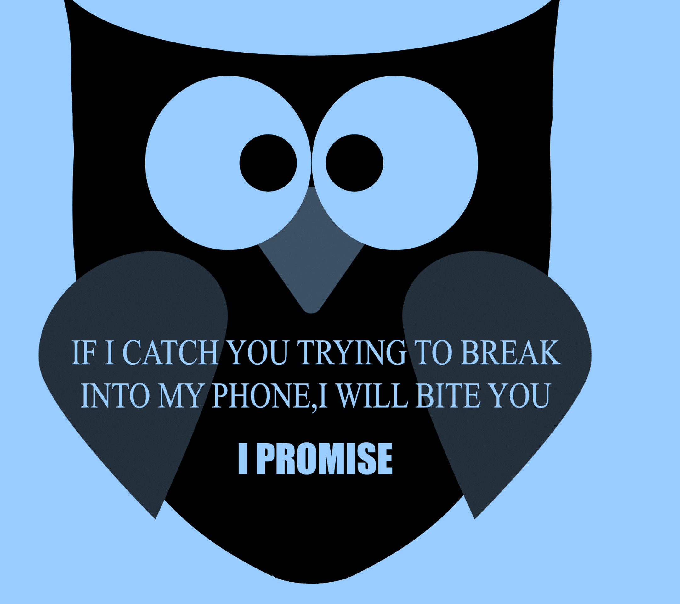 2160x1920 Angry Owl - Tap to see more funny "Don't touch my phone" wallpapers!