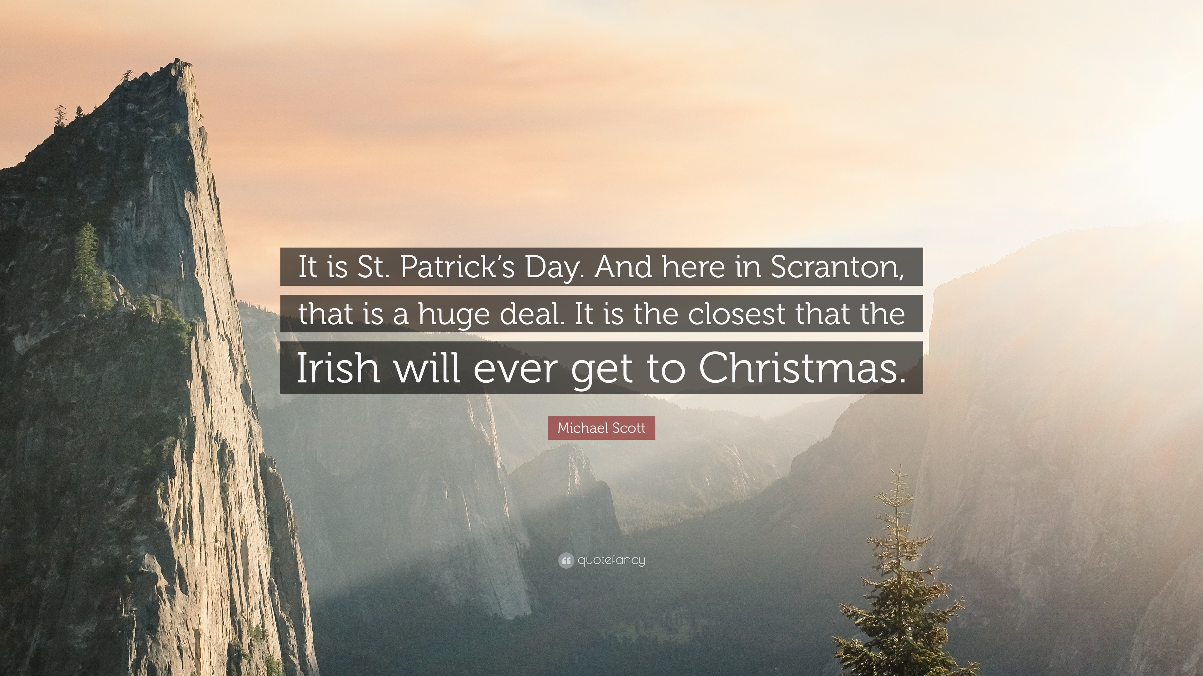 3840x2160 Michael Scott Quote: “It is St. Patrick's Day. And here in Scranton