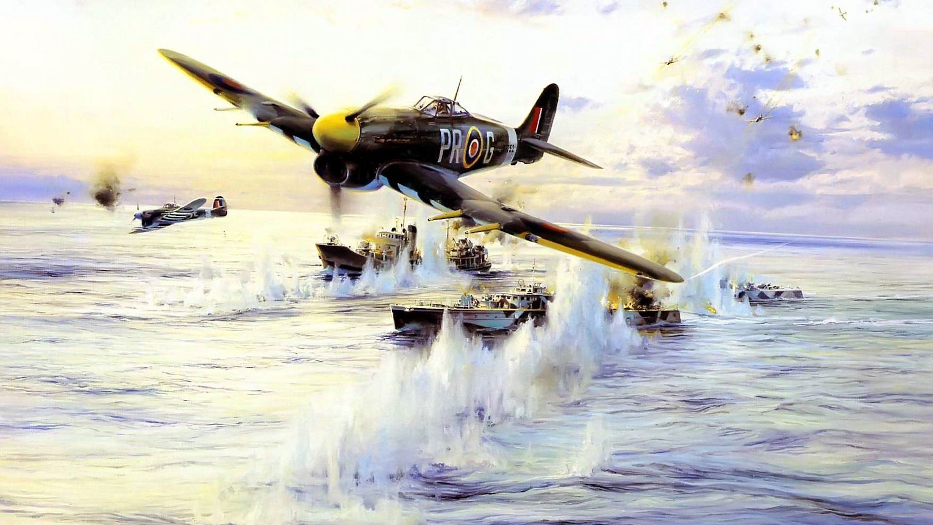 1920x1080 World War II, Airplane, Aircraft, Hawker Typhoon, Military, Military  Aircraft, D Day Wallpapers HD / Desktop and Mobile Backgrounds