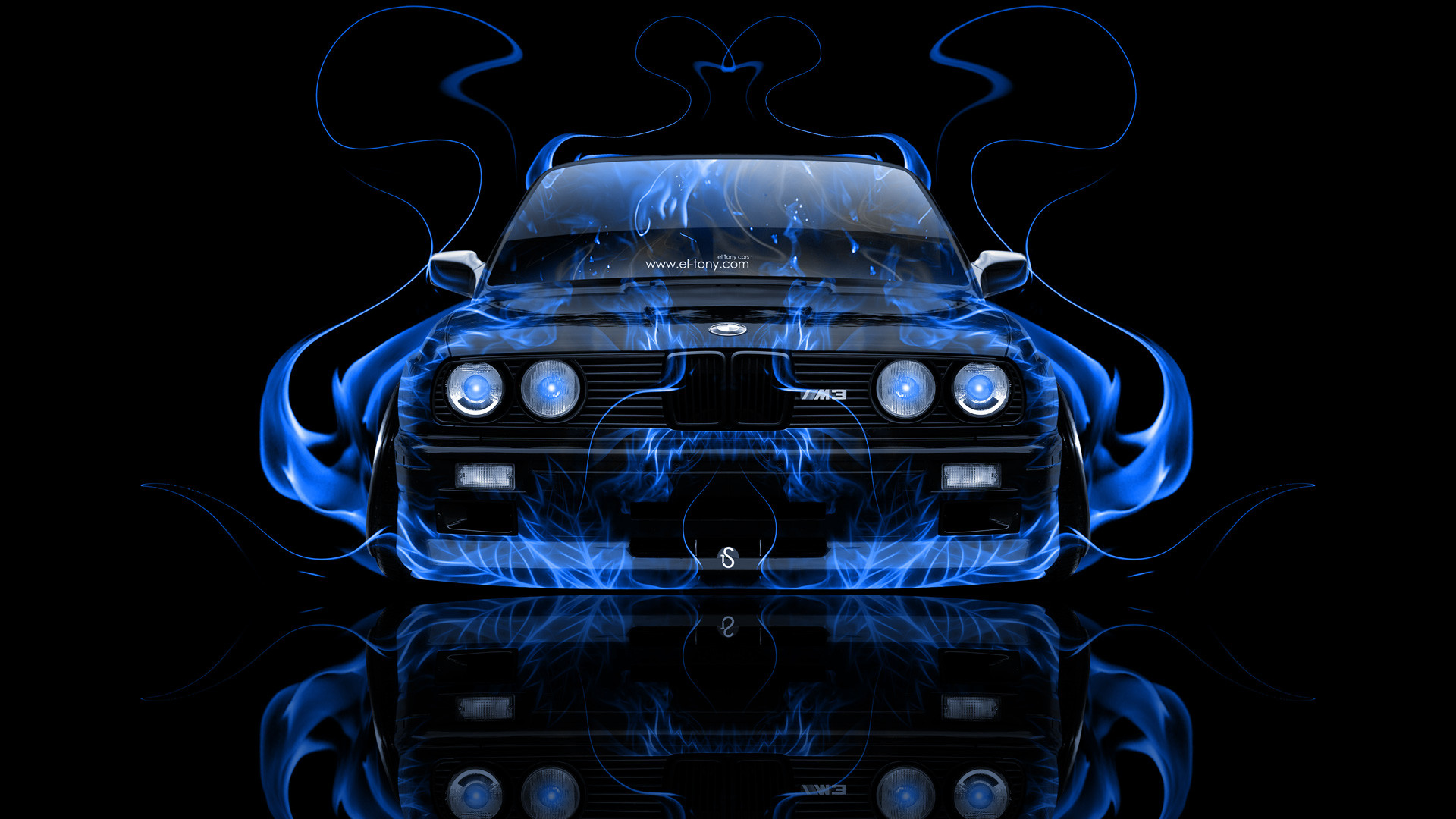 1920x1080 BMW-M3-E30-Front-Blue-Fire-Abstract-Car-2014-HD-Wallpapers-design-by .