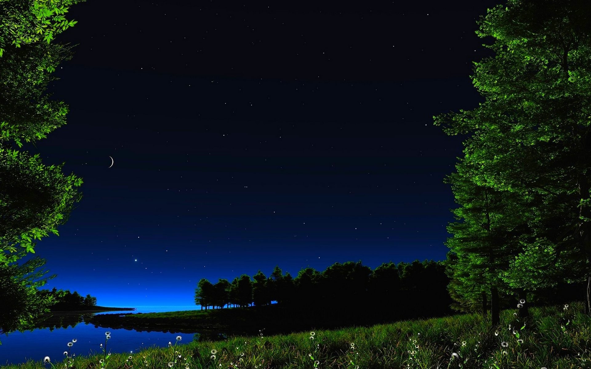 1920x1200 Starry Night Background