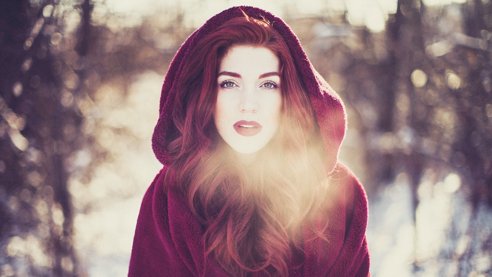 1920x1080 women, Redhead, Little Red Riding Hood, Cold Wallpapers HD / Desktop and  Mobile Backgrounds