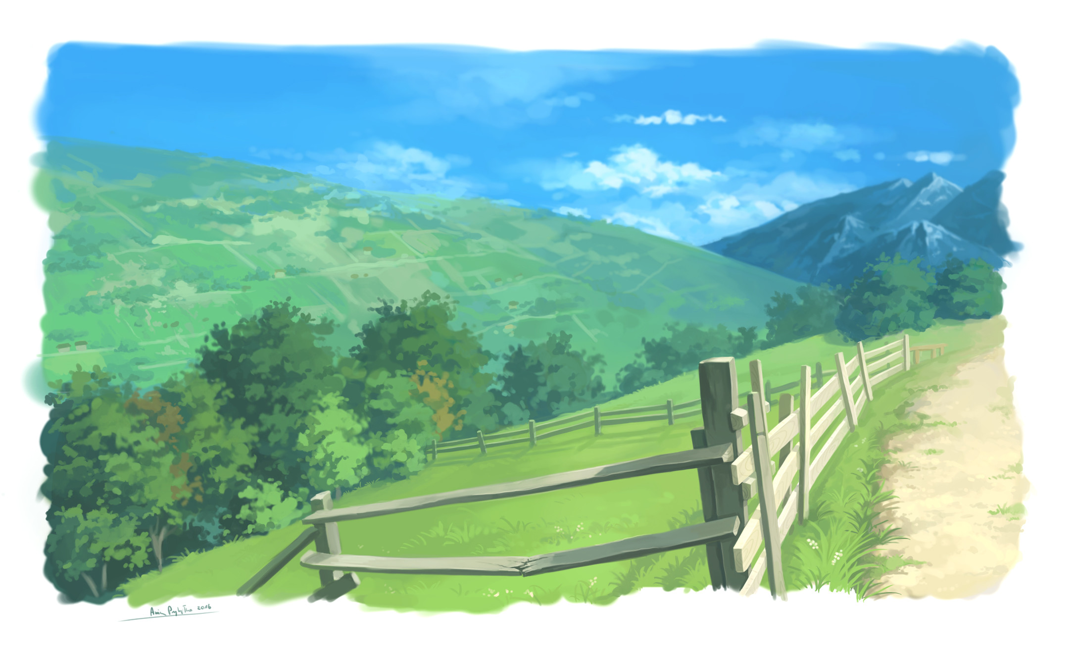2170x1317 Tags: Anime, Country, Village, Wallpaper