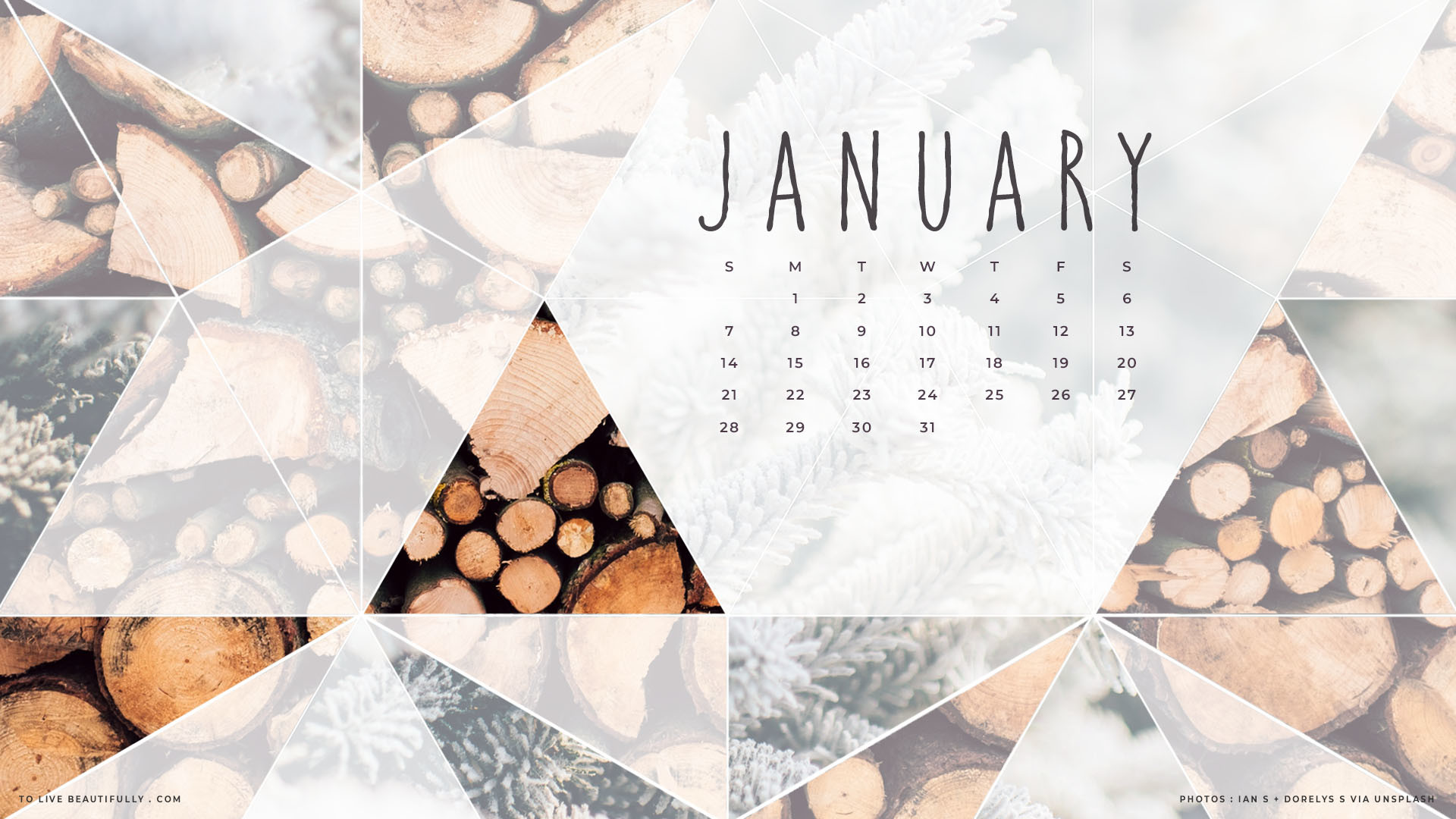 1920x1080 Free January 2017 Calendar Wallpaper