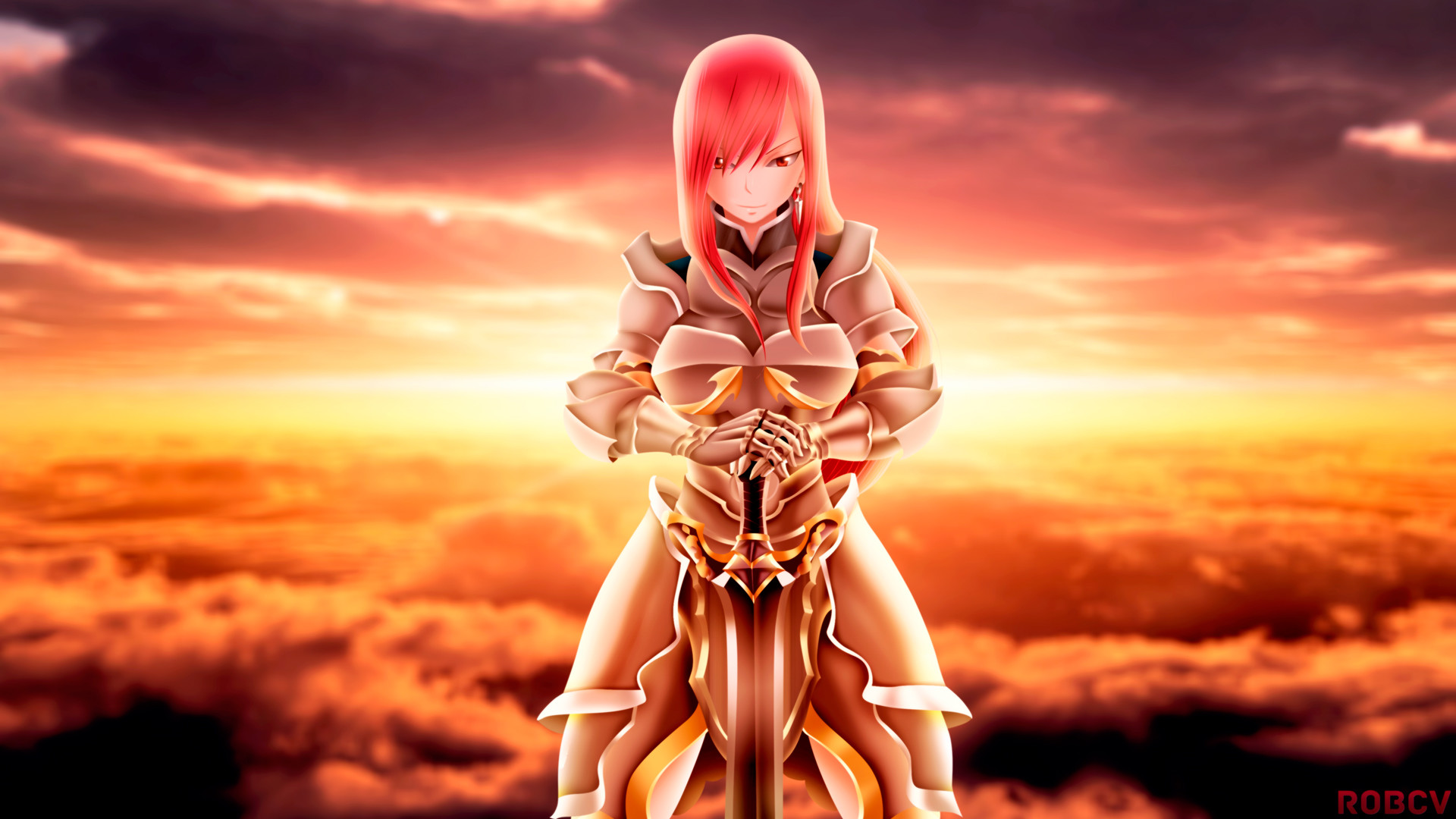 1920x1080 HD Free Erza Scarlet Backgrounds.