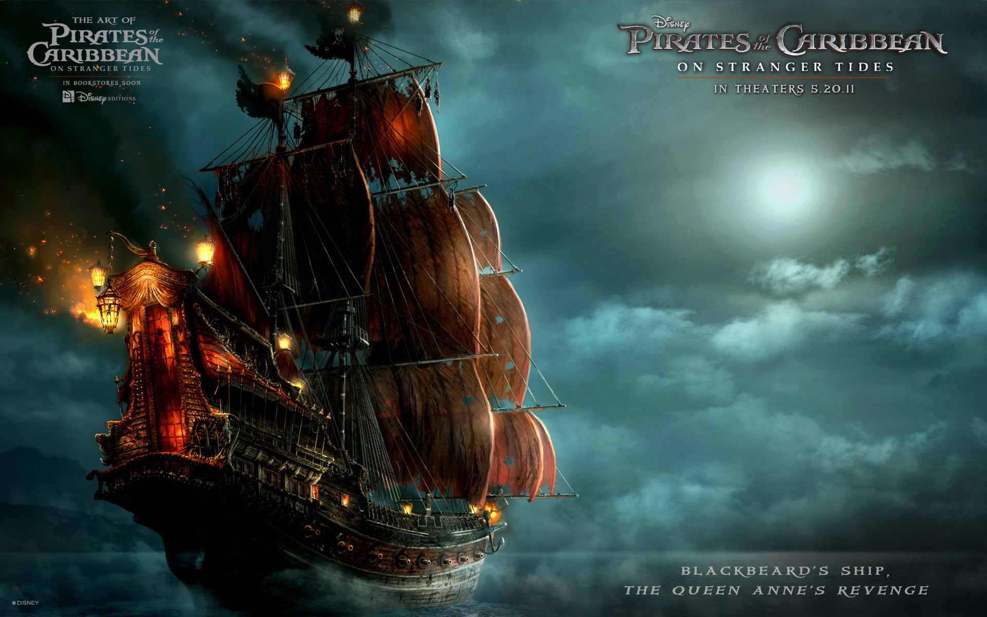 1920x1200 Blackbeards ship in pirates of the caribbean wide images.