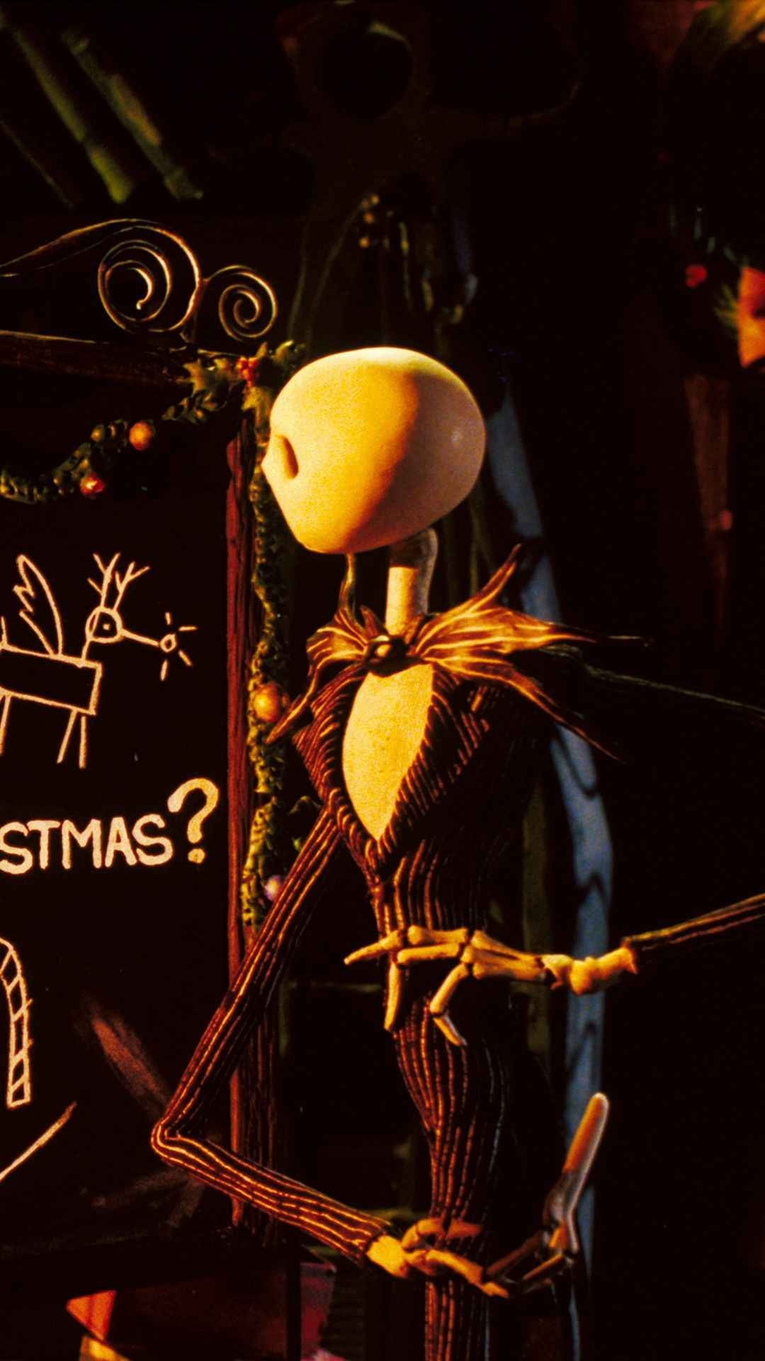 1080x1920 Formula Chalkboard 2014 Halloween Jack Skellington iPhone 6 Wallpaper -  Nightmare Before Christmas Movie #2014