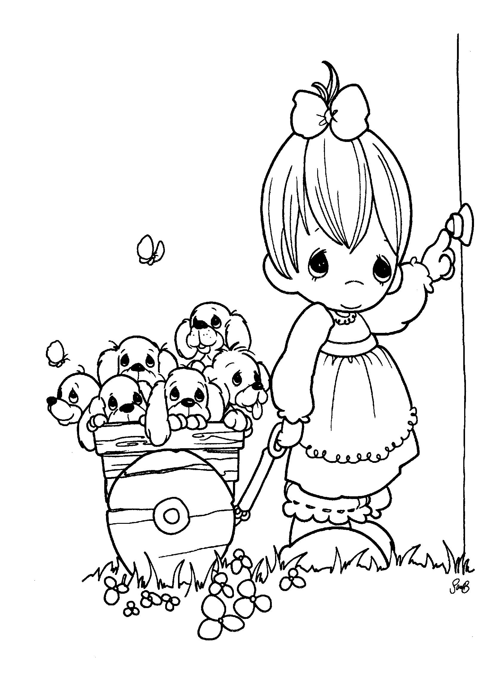 1664x2259 Pioneering Precious Moment Coloring Pages Barrel Of Puppies Moments