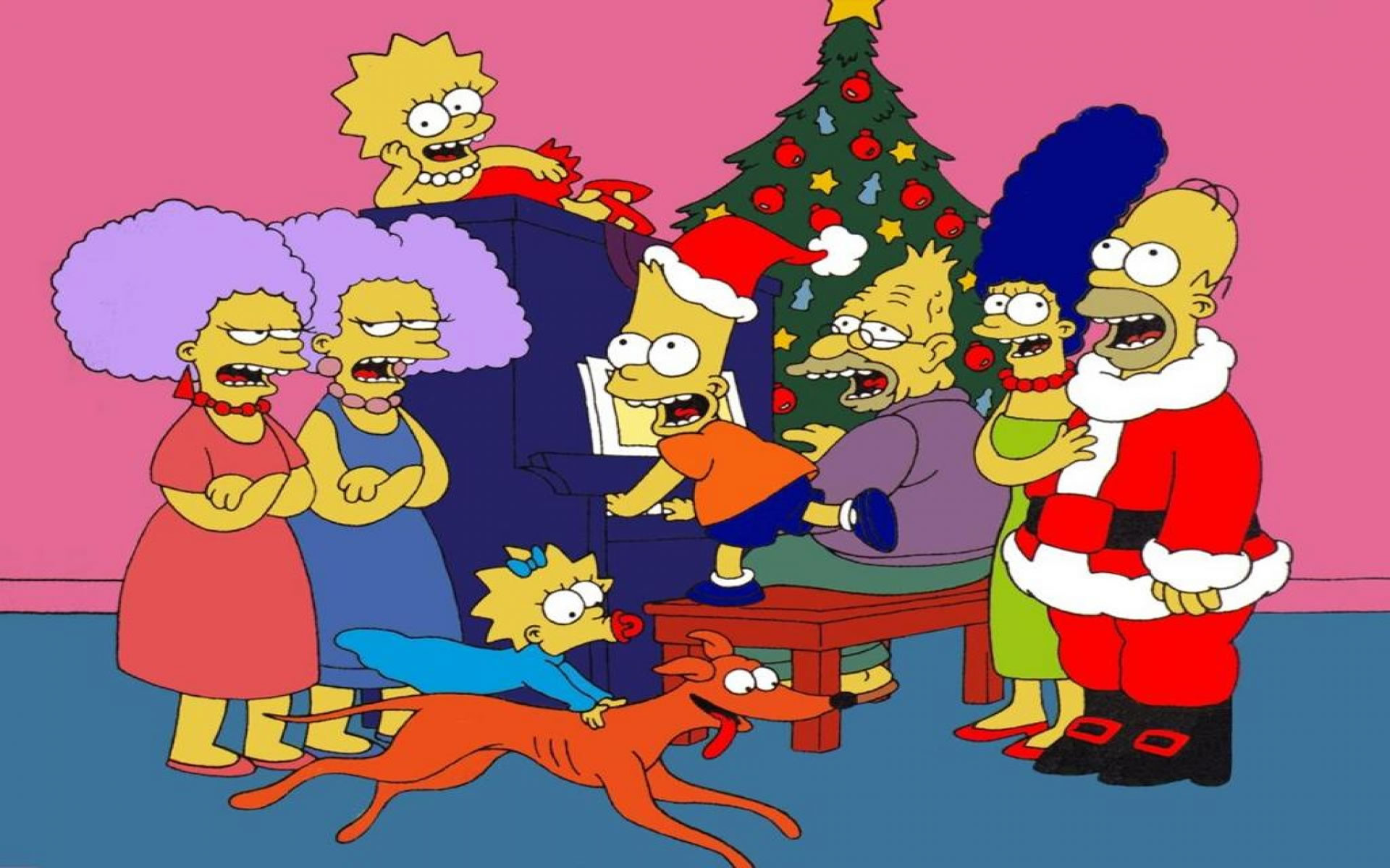 1920x1200 Simpsons Christmas Wallpaper