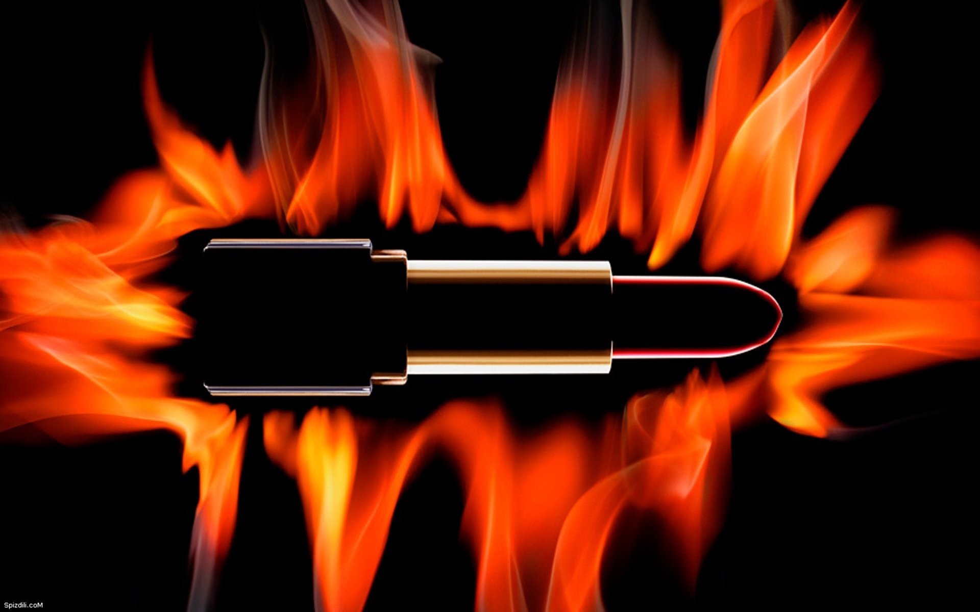 1920x1200 Black Background With Fire