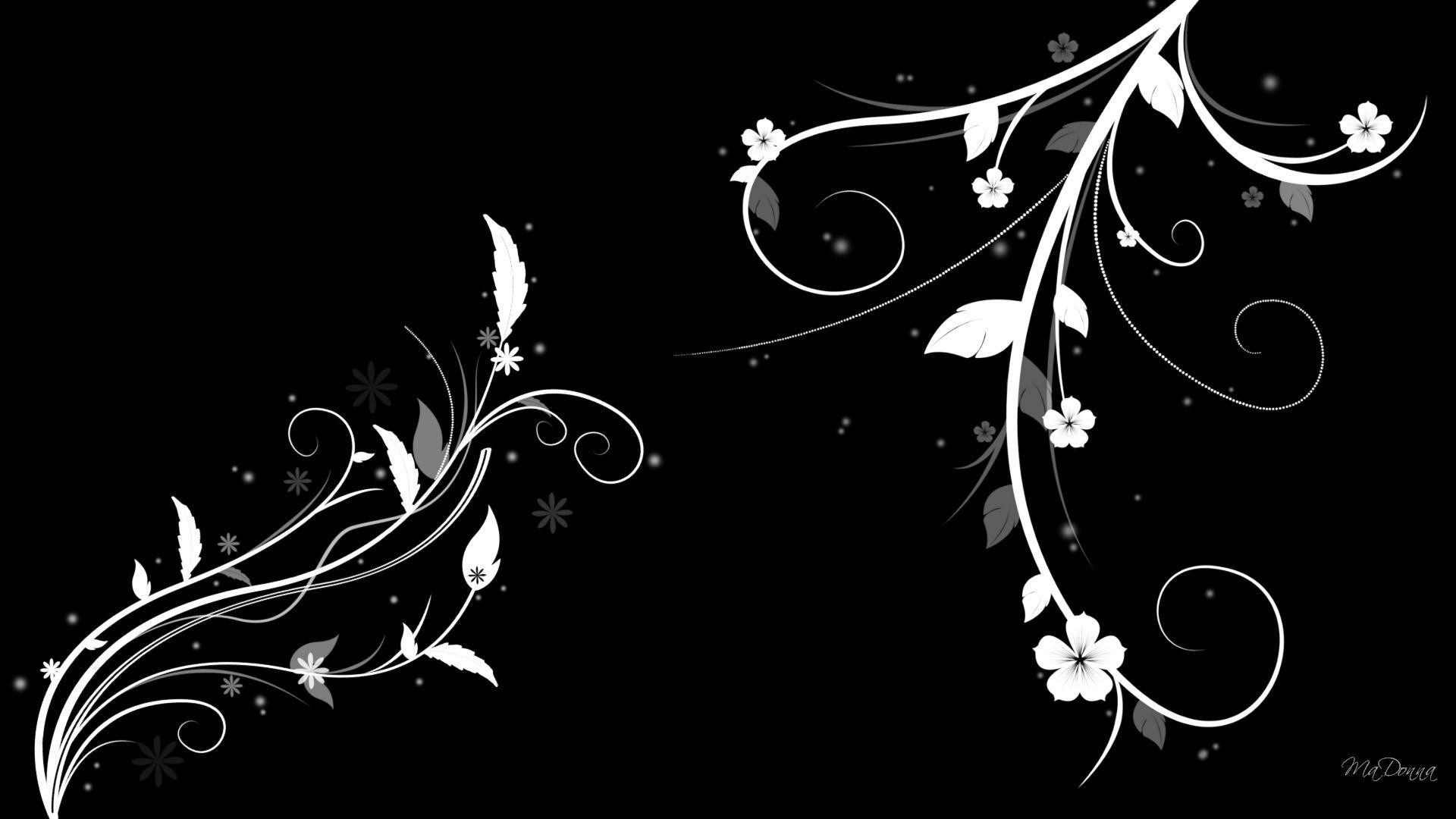 1920x1080 wallpaper.wiki-Black-and-white-floral-pictures-PIC-