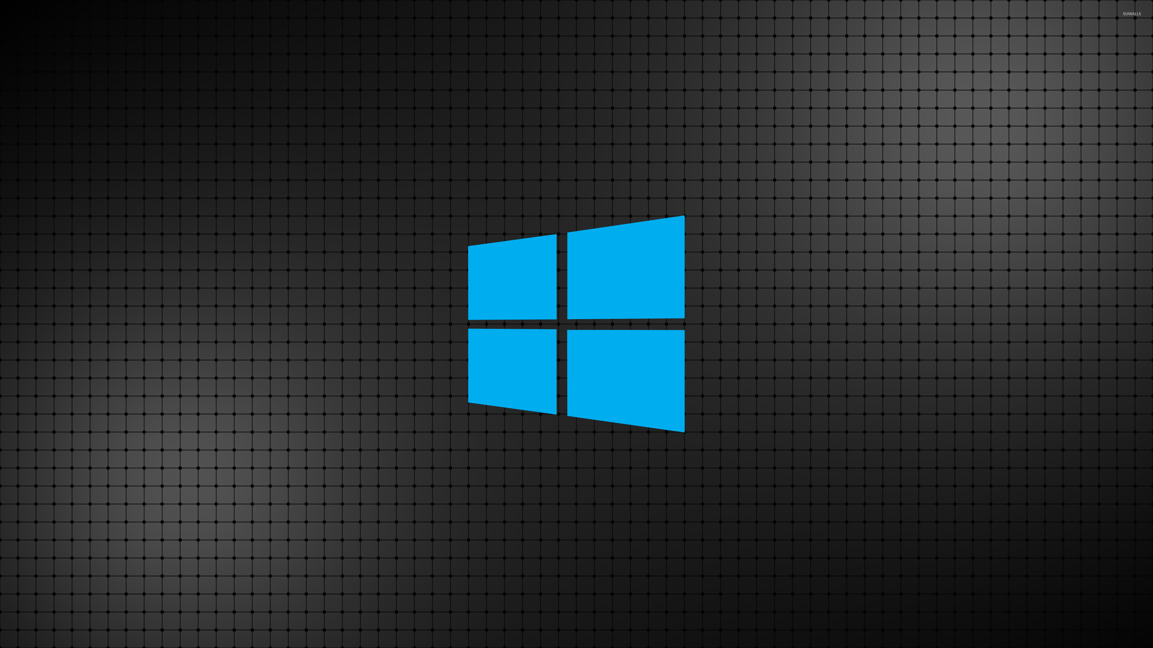 3840x2160 Windows 10 simple blue logo on a grid wallpaper