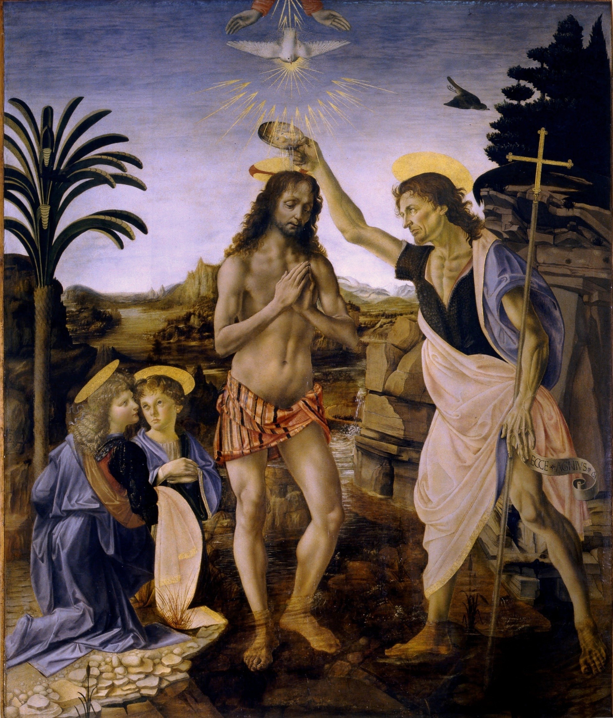 1973x2310 Leonardo da Vinci images The Baptism of Christ (1472–1475) by Verrocchio  and Leonardo HD wallpaper and background photos