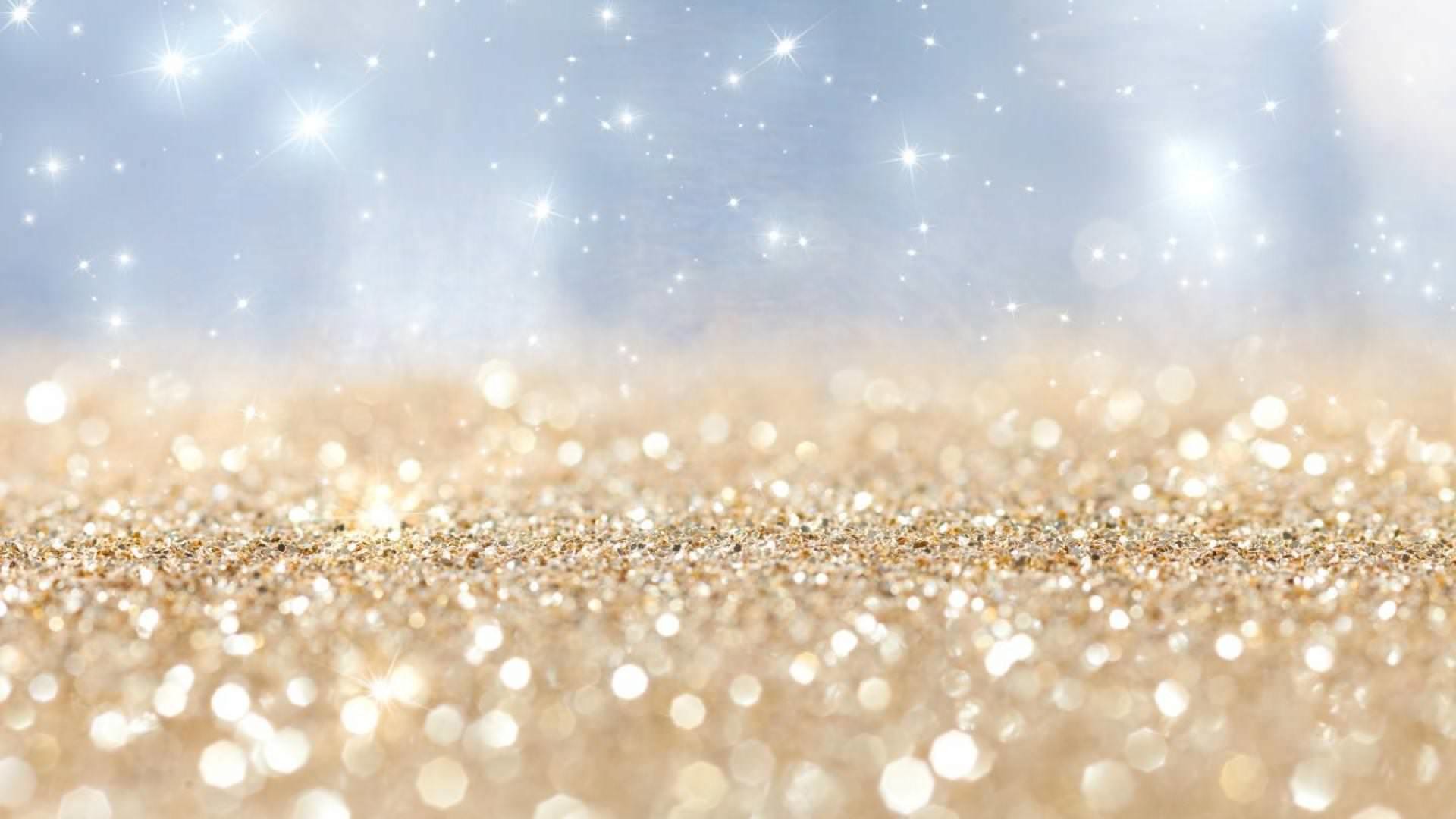 1920x1080 Gold and White Glitter Background