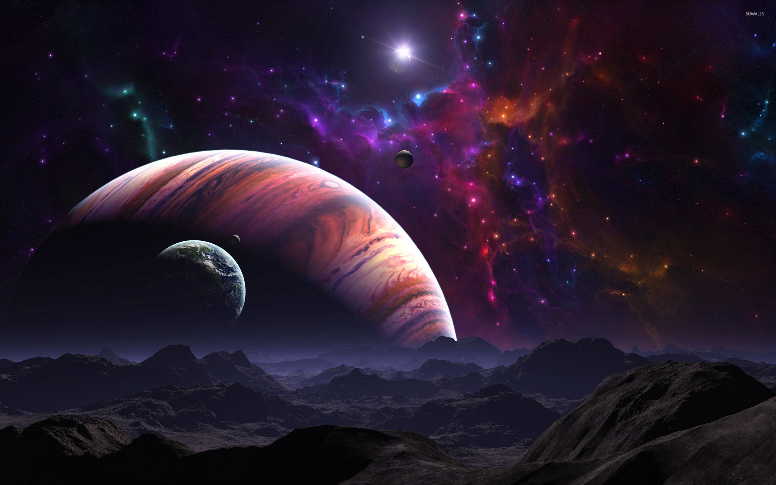 2560x1600 Planets and moons wallpaper