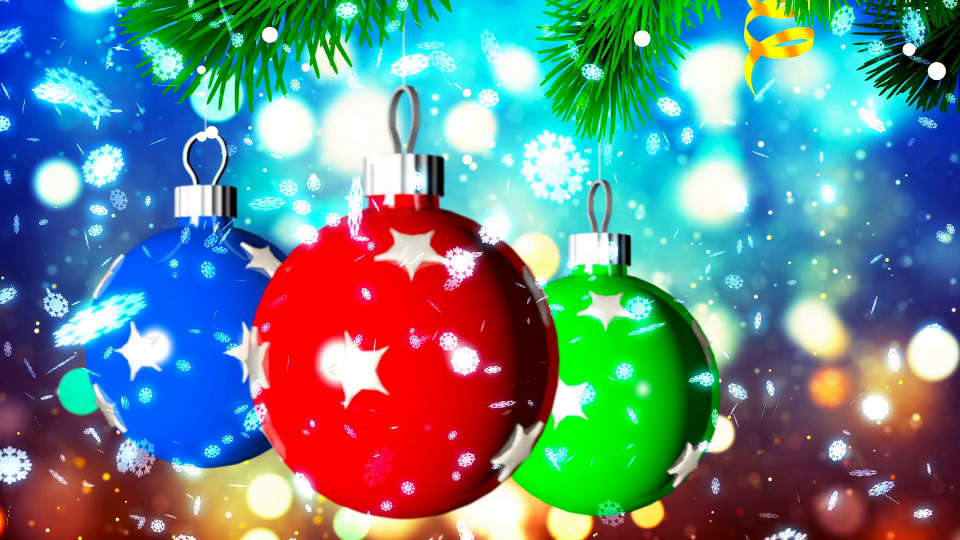 1920x1080 Subscription Library HD Loopable Abstract Background with nice christmas  balls for club visuals, LED installations, broadcasting