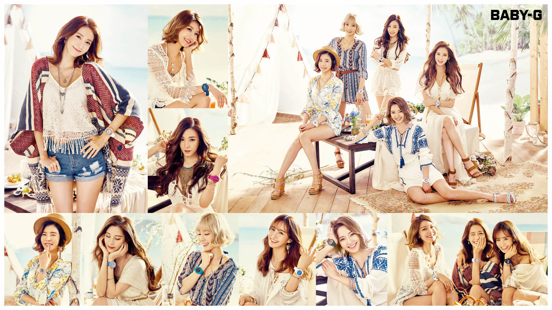 1920x1080  Girls Generation Casio Baby-G Summer 2016 Wallpaper Collage
