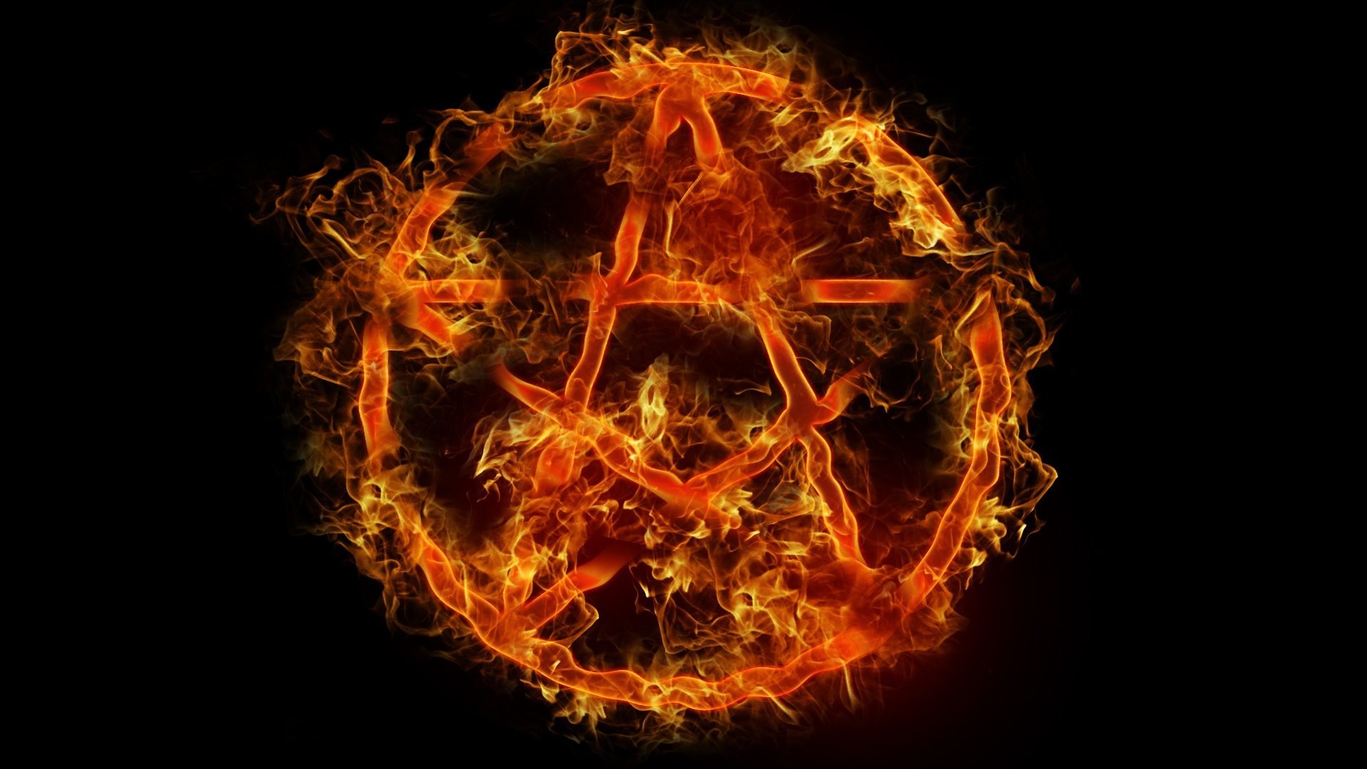 1920x1080 fire pentagram symbol