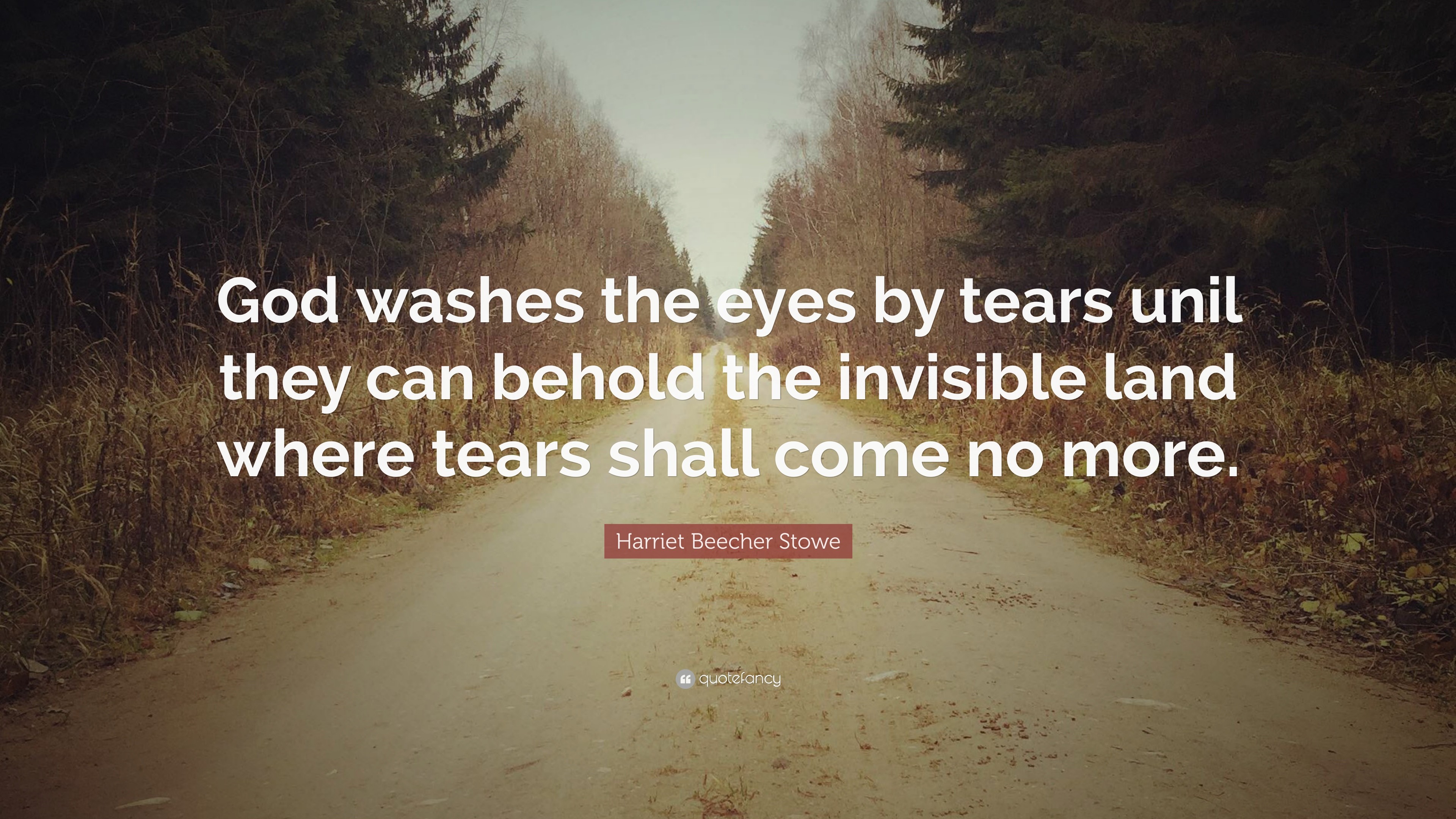 3840x2160 Harriet Beecher Stowe Quote: “God washes the eyes by tears unil they can  behold