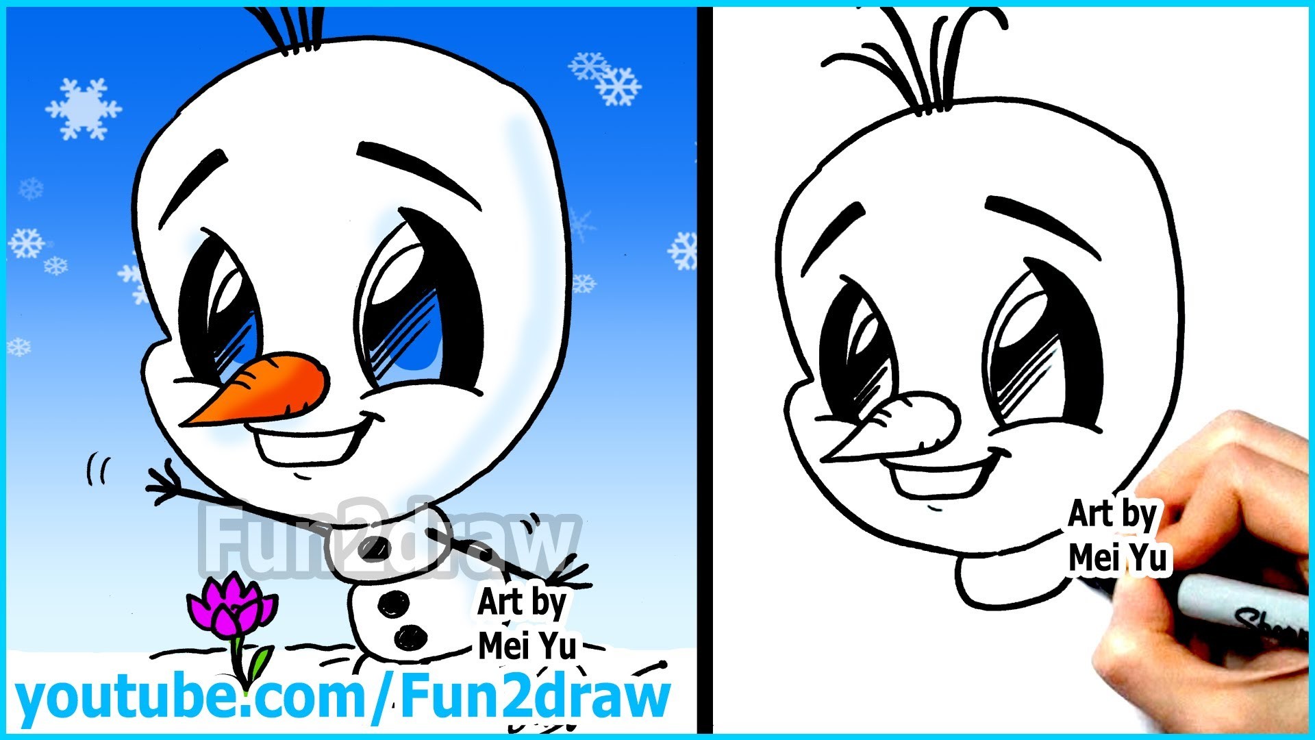 1920x1080 How to Draw Disney Characters - Olaf from Frozen - Fun2draw cartoon drawing  - YouTube