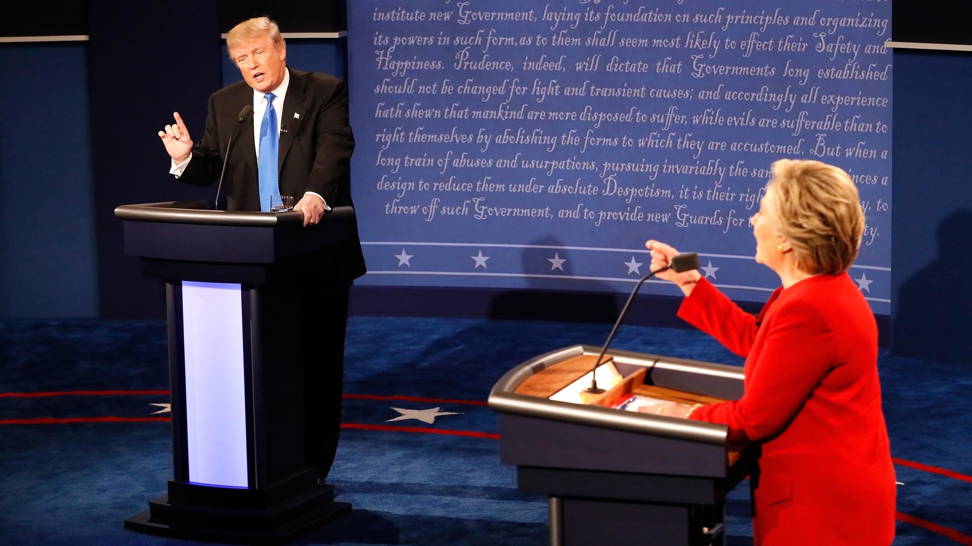 1920x1080 The first presidential debate between Republican nominee Donald Trump and  Democratic nominee Hillary Clinton