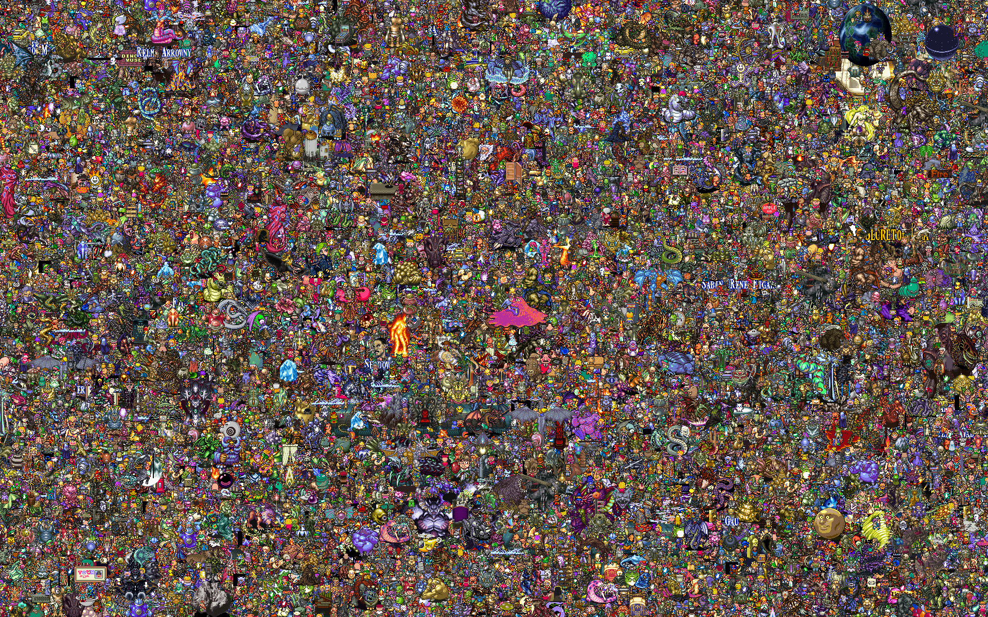 1920x1200 This Wallpaper Has 13,000 SNES Sprites In It -- Let's Play Where's Wally!