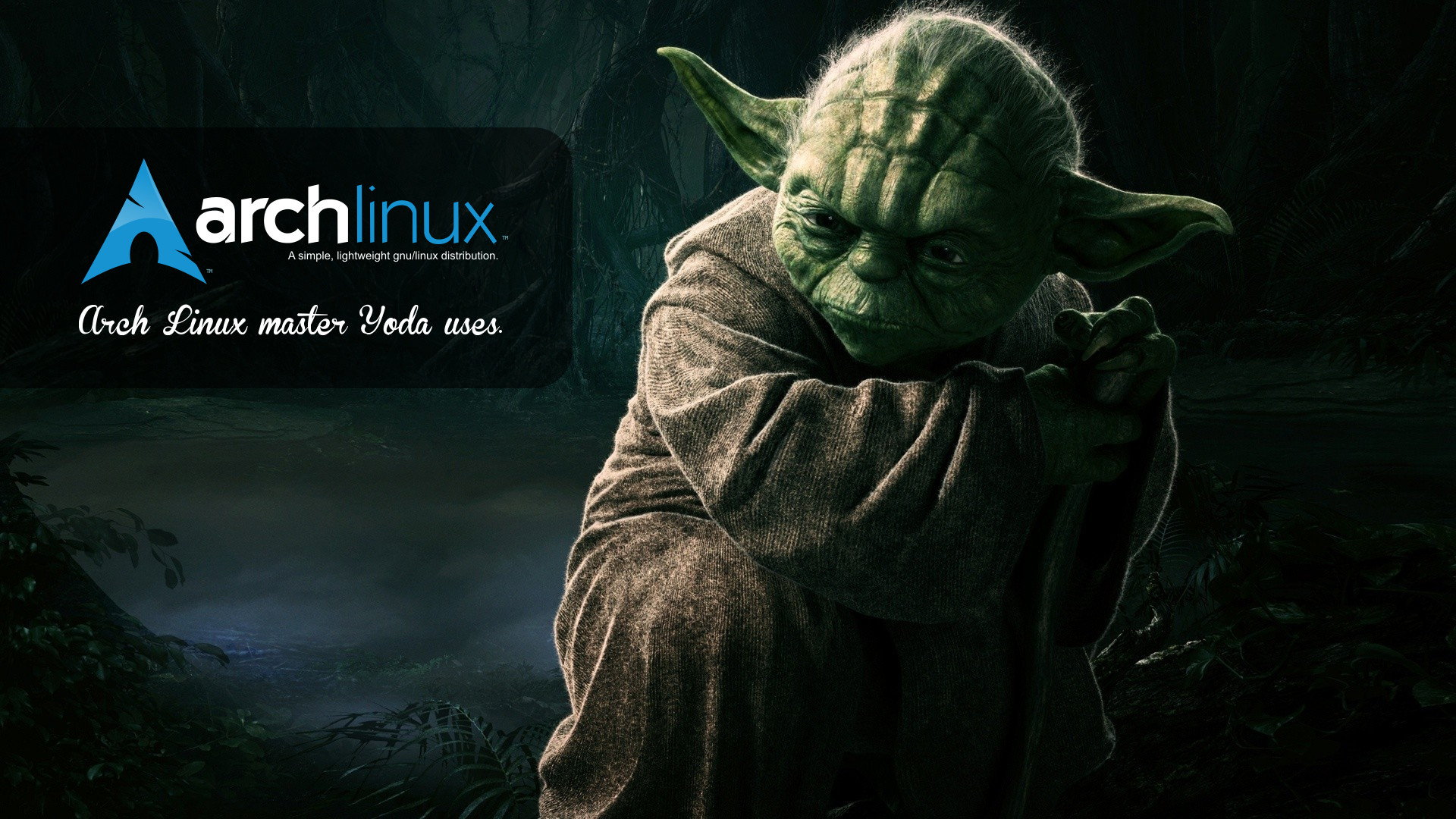 1920x1080 Master Yoda Arch Linux uses by sistematico
